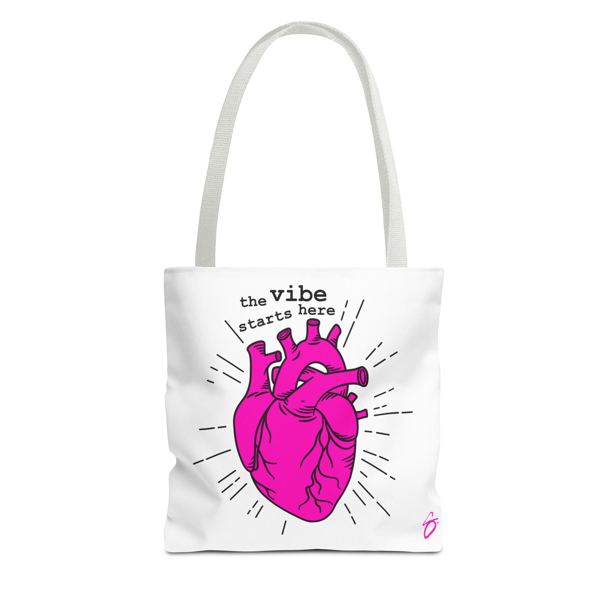The Vibe Starts Here (Black Print) Tote Bag // Compact Carry-all - Love Summer Fundraiser Tote Bag