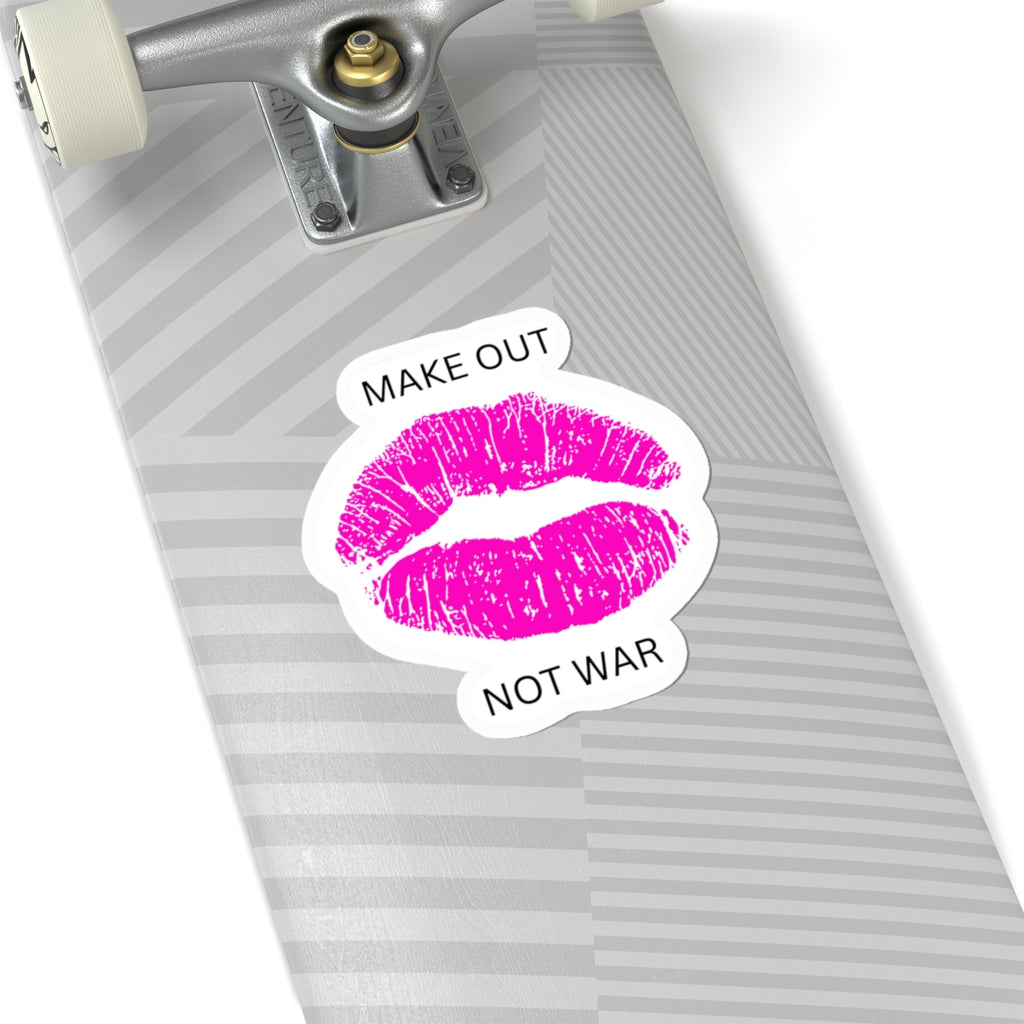 MAKE OUT, NOT WAR — Kiss-Cut Sticker | Retro, Durable Vinyl