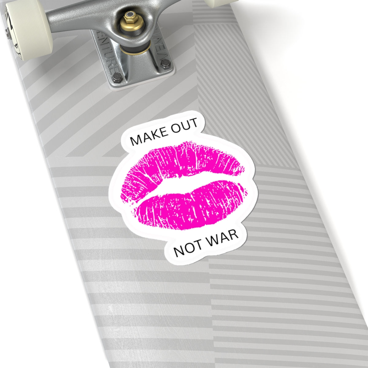 MAKE OUT, NOT WAR — Kiss-Cut Sticker | Retro, Durable Vinyl