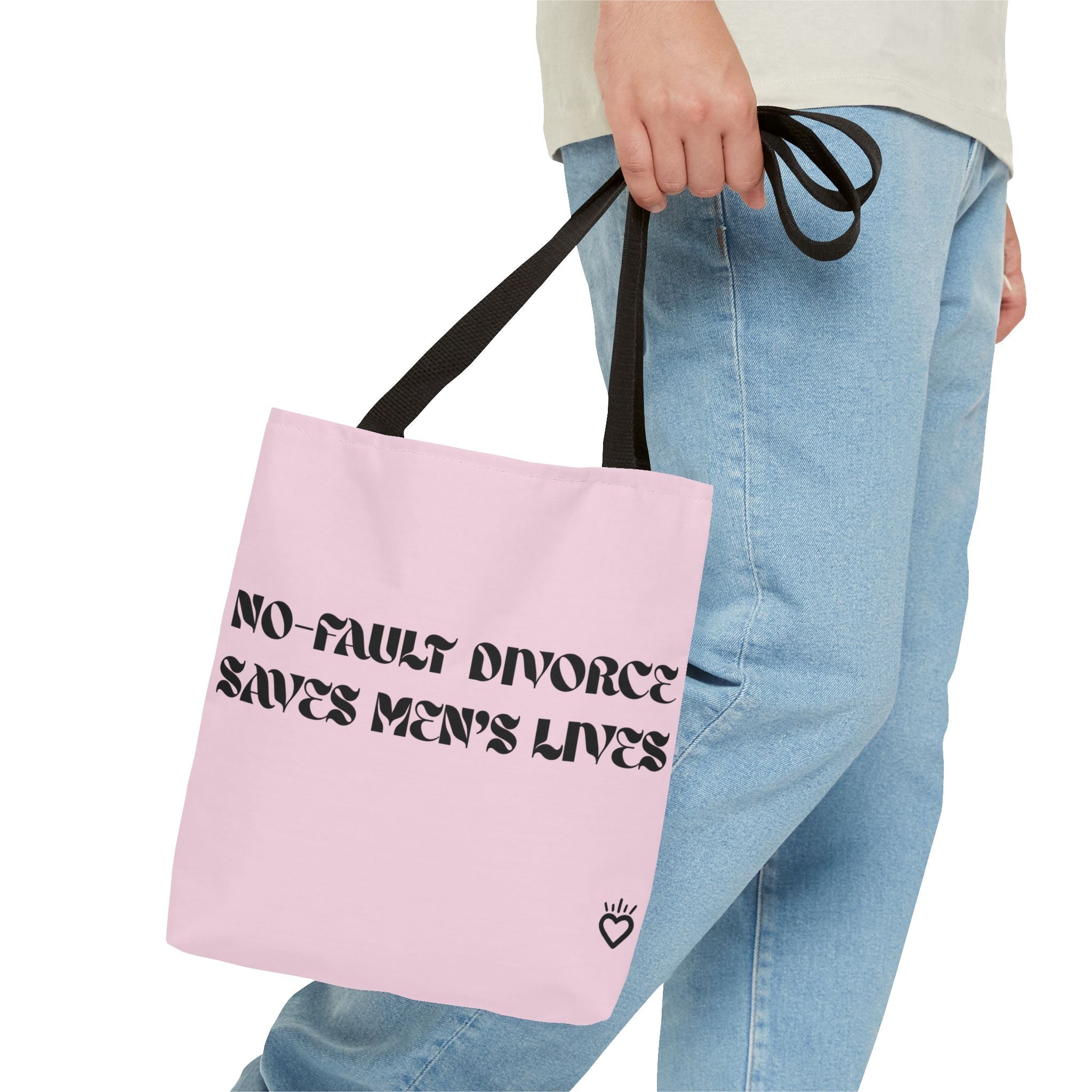 "No Fault Divorce Saves Men's Lives" Statistics Everyday Tote // Compact Tote Bag - Carryall