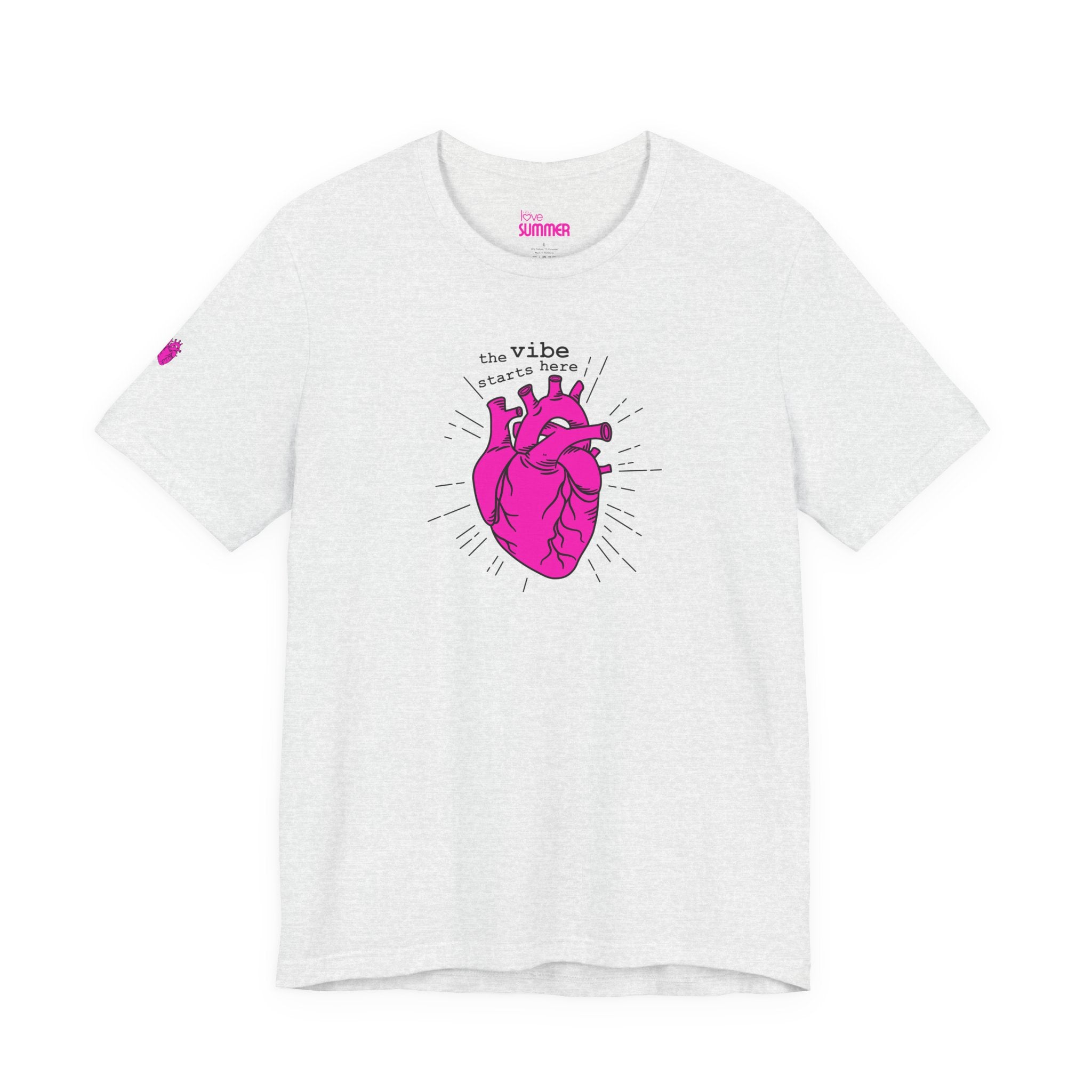 The Vibe Starts Here Tee (Black Print) // Premium Cotton Unisex T-shirt - Summer Leigh Vibe Tee
