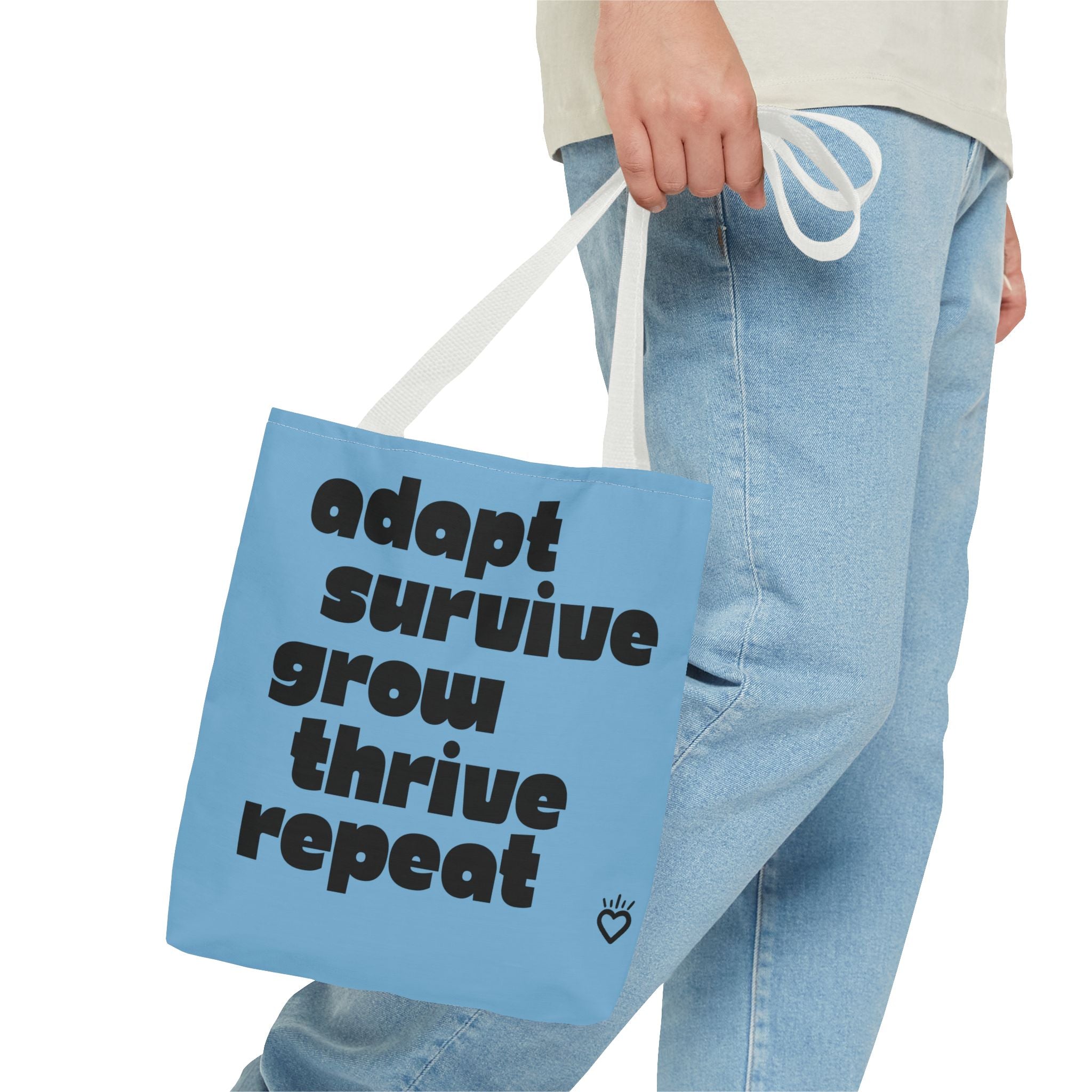 ADAPT, SURVIVE, GROW, THRIVE Cycle Everyday Tote // Compact Tote Bag - Artists, Creatives