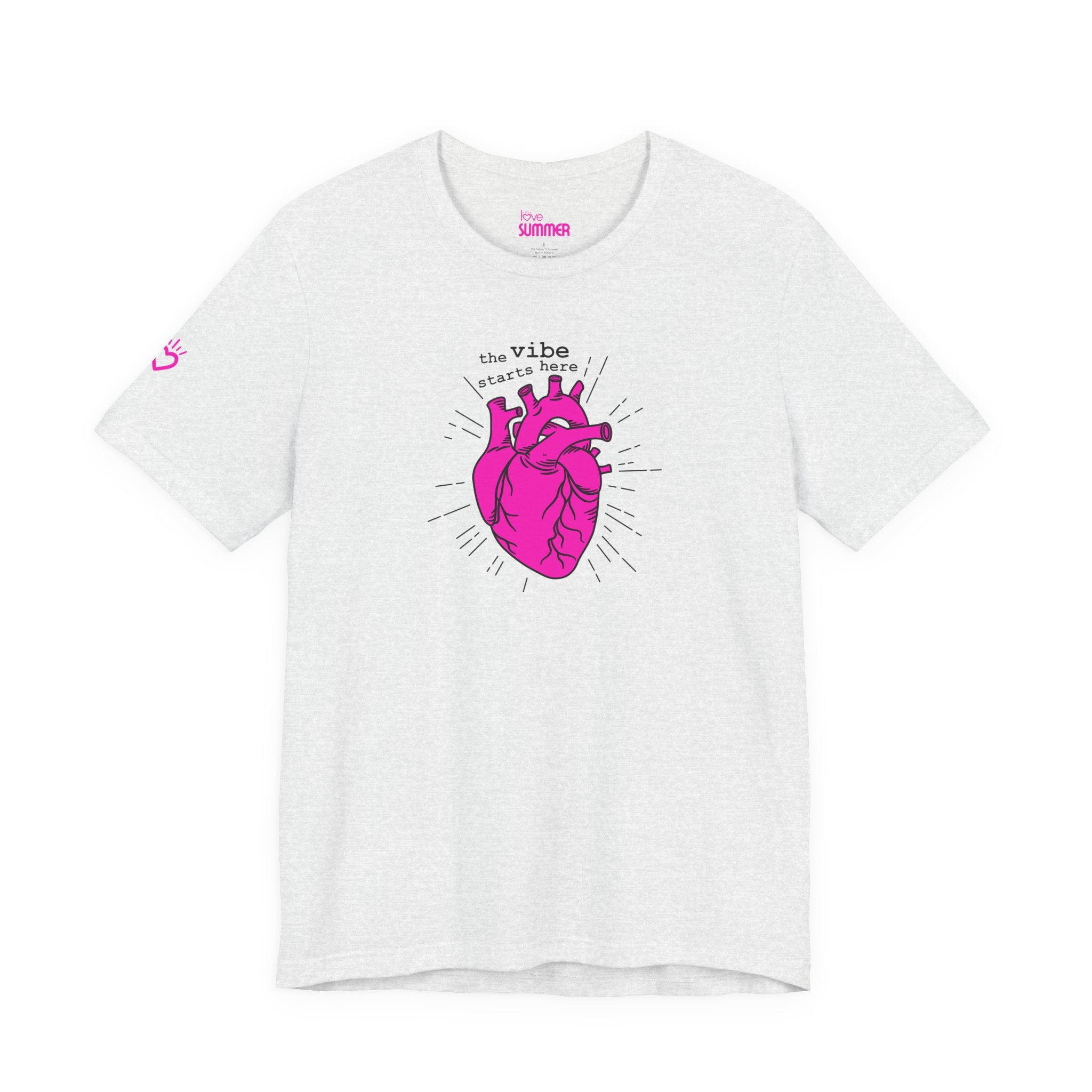 The Vibe Starts Here Tee (Black Print) // Premium Cotton Unisex T-shirt - Love Summer Fundraiser Tee