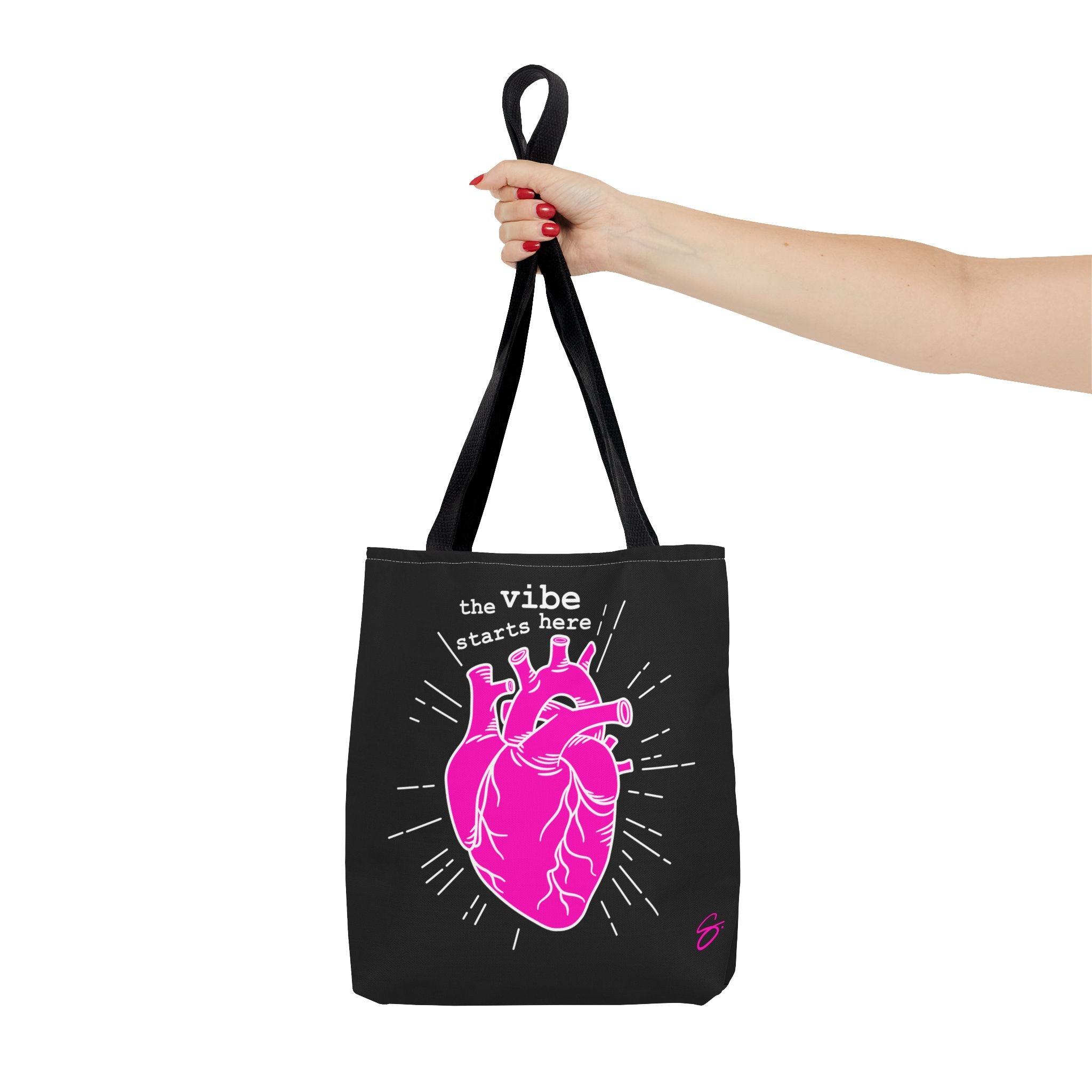 The Vibe Starts Here (White Print) Tote Bag // Compact Carry-all - Love Summer Fundraiser Tote Bag