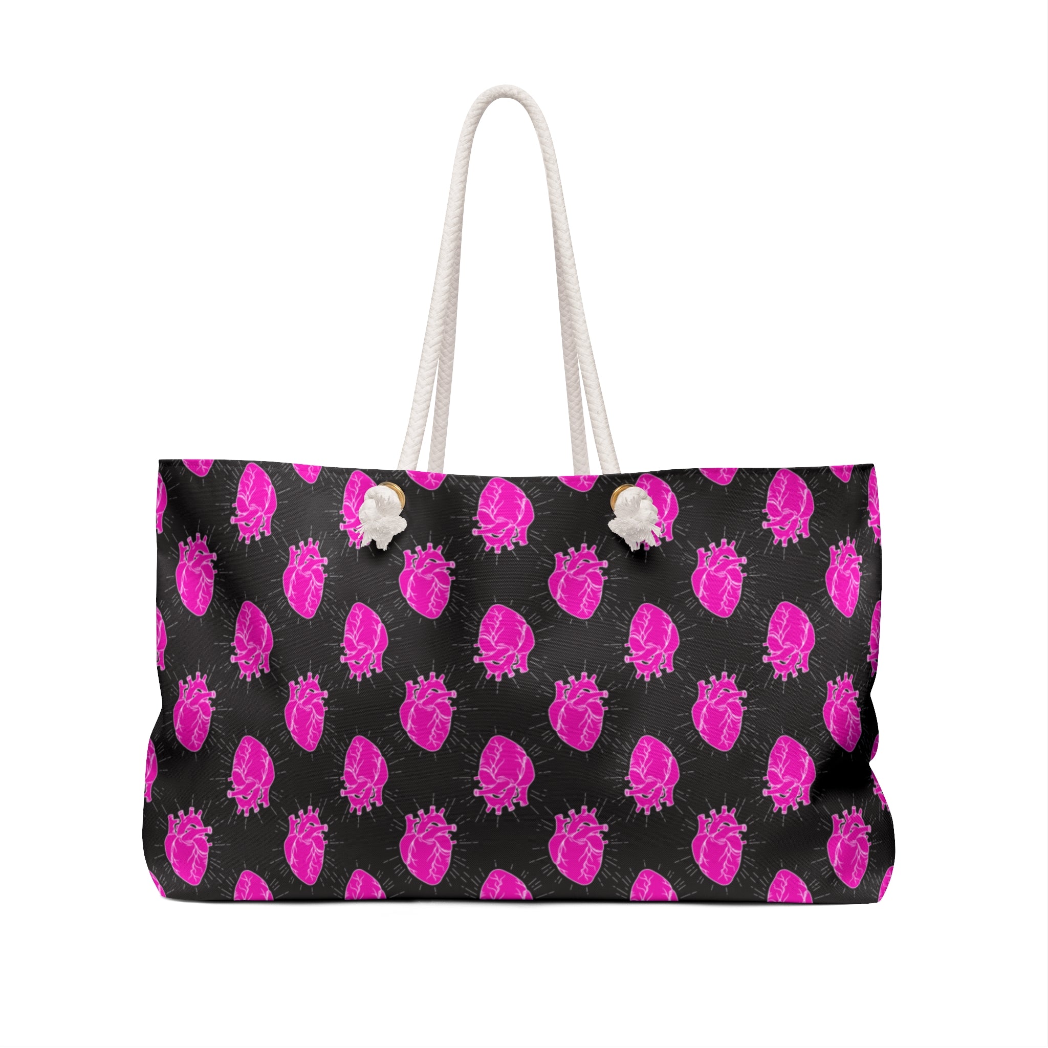 The Vibe Pattern (White Print) Weekender Tote // Roomy Weekender Bag - Love Summer Fundraiser Weekender Tote Bag