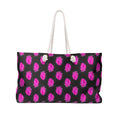 The Vibe Pattern (White Print) Weekender Tote // Roomy Weekender Bag - Vibe Tote Bag