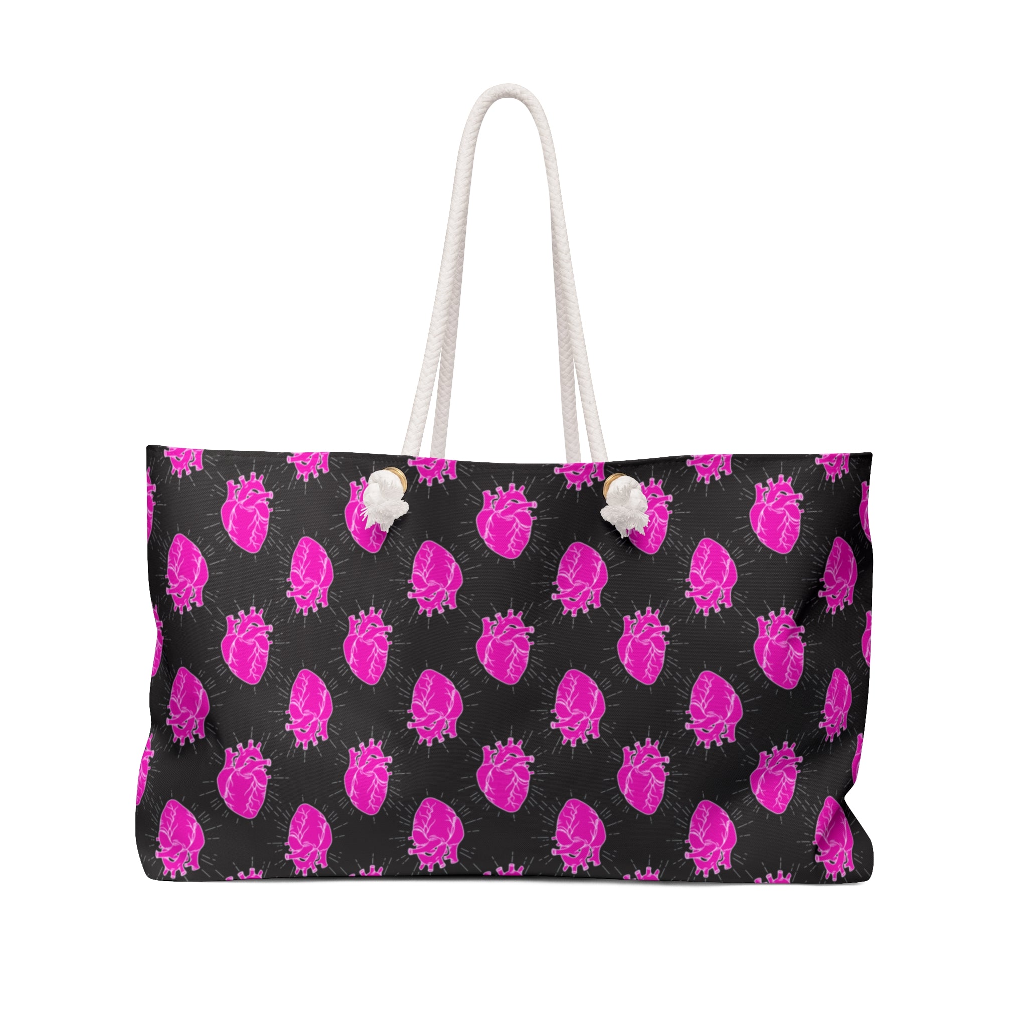 The Vibe Pattern (White Print) Weekender Tote // Roomy Weekender Bag - Love Summer Fundraiser Weekender Tote Bag