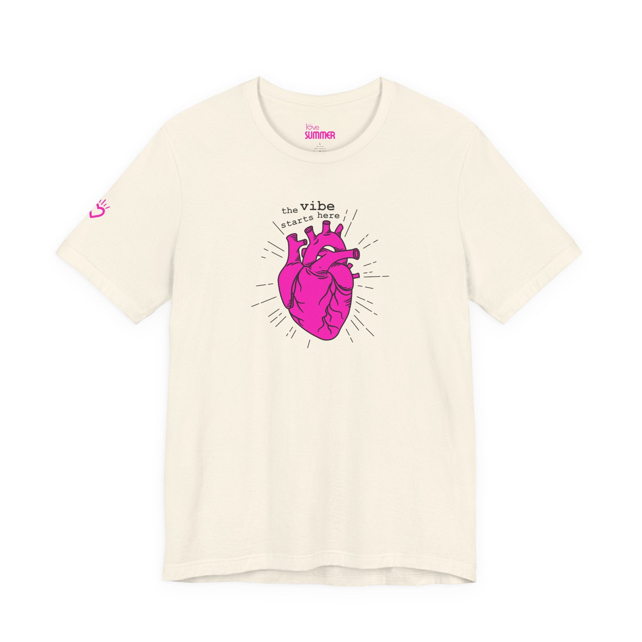 The Vibe Starts Here Tee (Black Print) // Premium Cotton Unisex T-shirt - Love Summer Fundraiser Tee