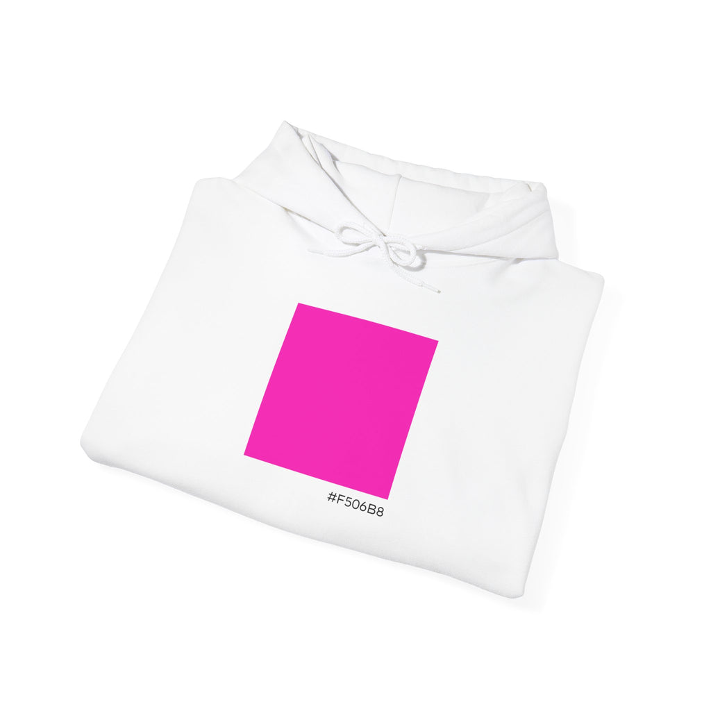 #F506B8 Love Summer Pink Color Swatch Hoodie // Soft Cotton Hooded Sweatshirt — Graphic Brand Hoodie