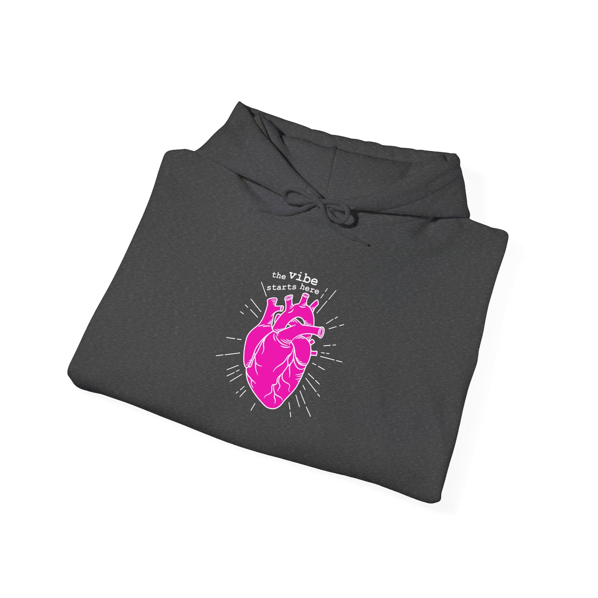 The Vibe Starts Here Hoodie (White Print) // Soft Cotton Hoodie - Summer Leigh Hoodie