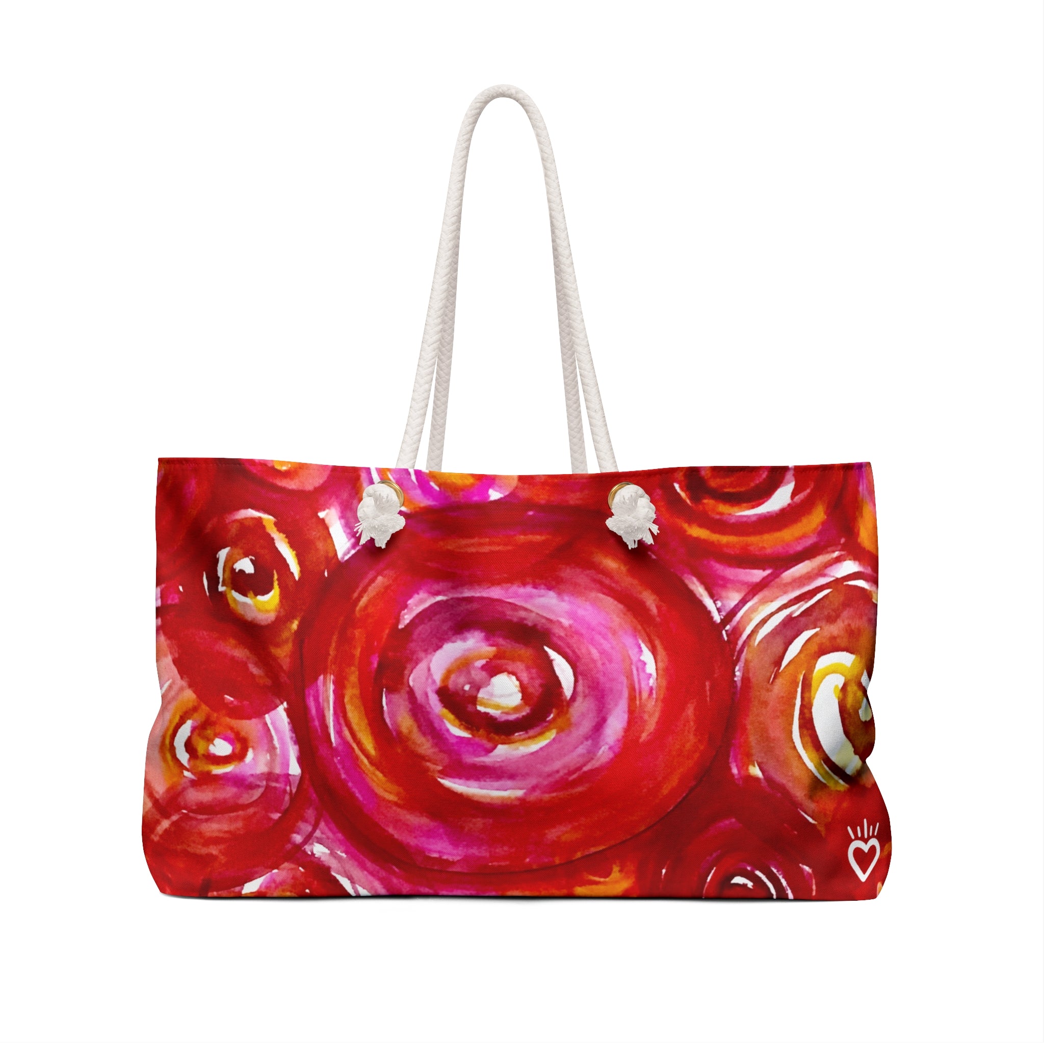 PLUCKED Watercolor Rose Print Weekender Tote Bag // Roomy Weekender Tote - Original Watercolor Art