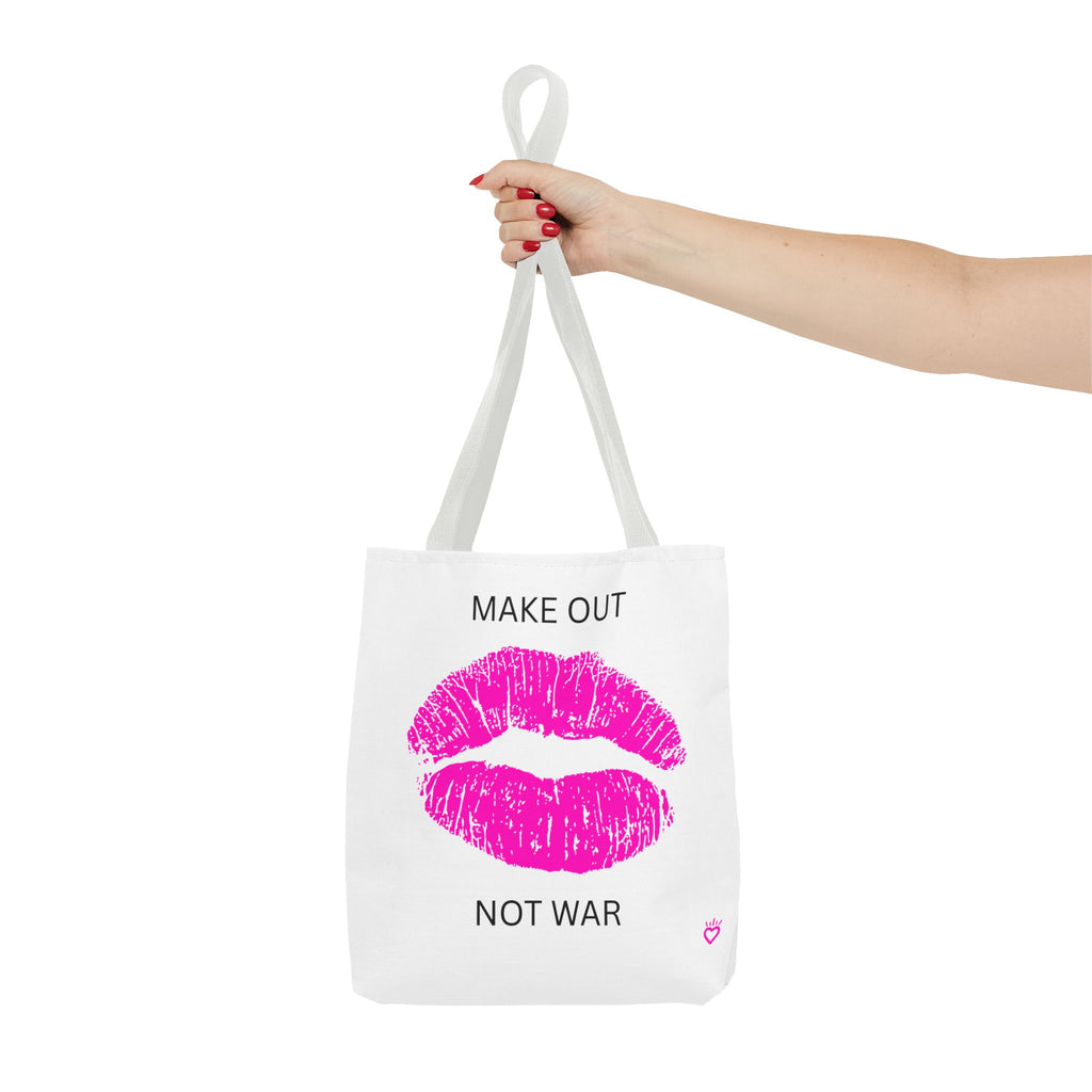 MAKE OUT, NOT WAR Everyday Tote // Compact Tote Bag - Statement Carryall