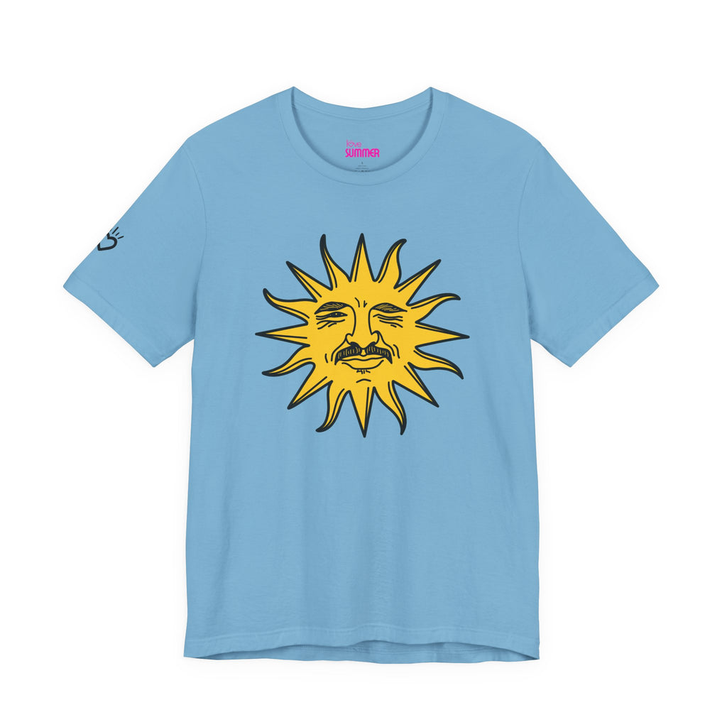 EL SOL Pedro Pascal Portrait Sun Graphic Tee // Premium Cotton Unisex T-Shirt - Sunny Face Graphic