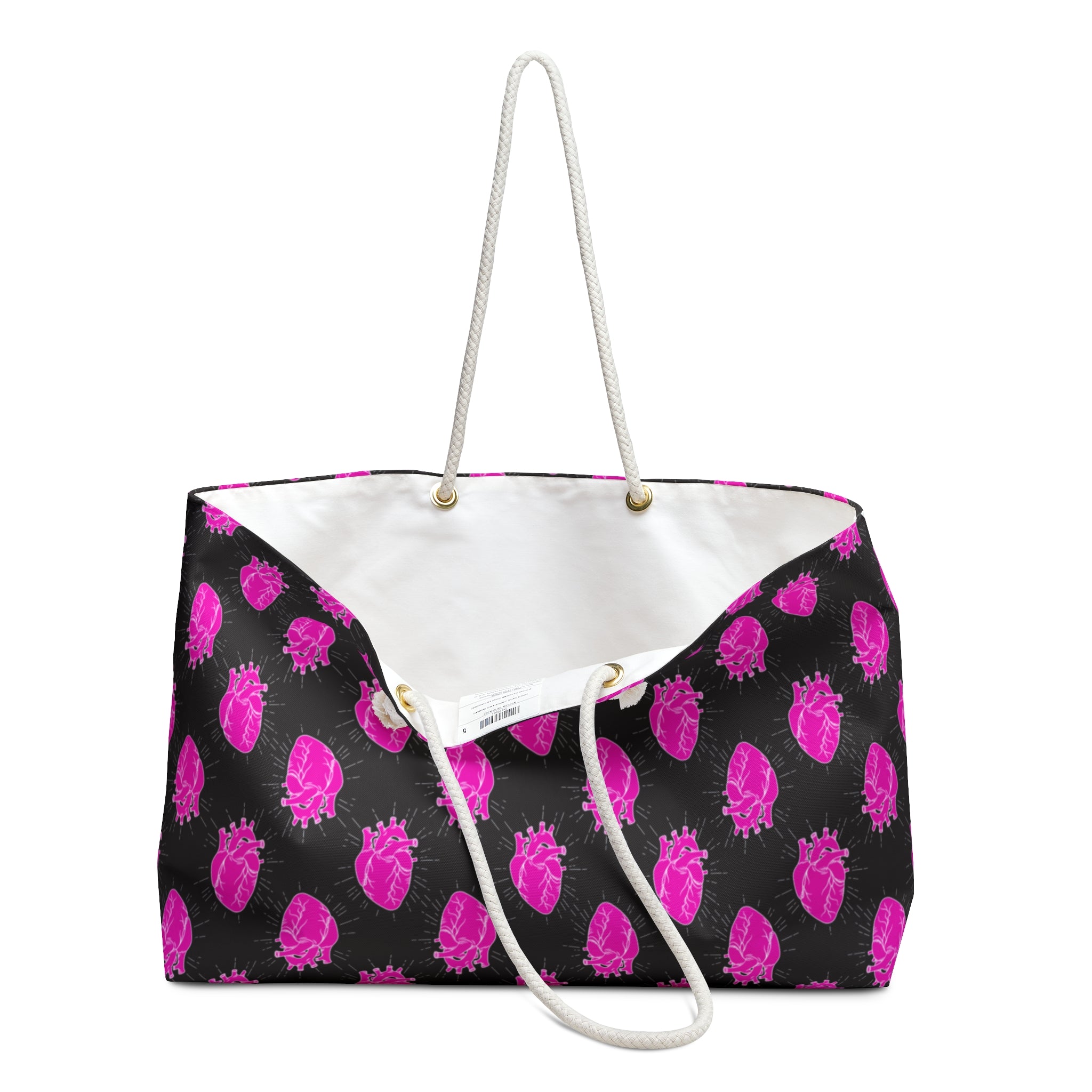 The Vibe Pattern (White Print) Weekender Tote // Roomy Weekender Bag - Love Summer Fundraiser Weekender Tote Bag