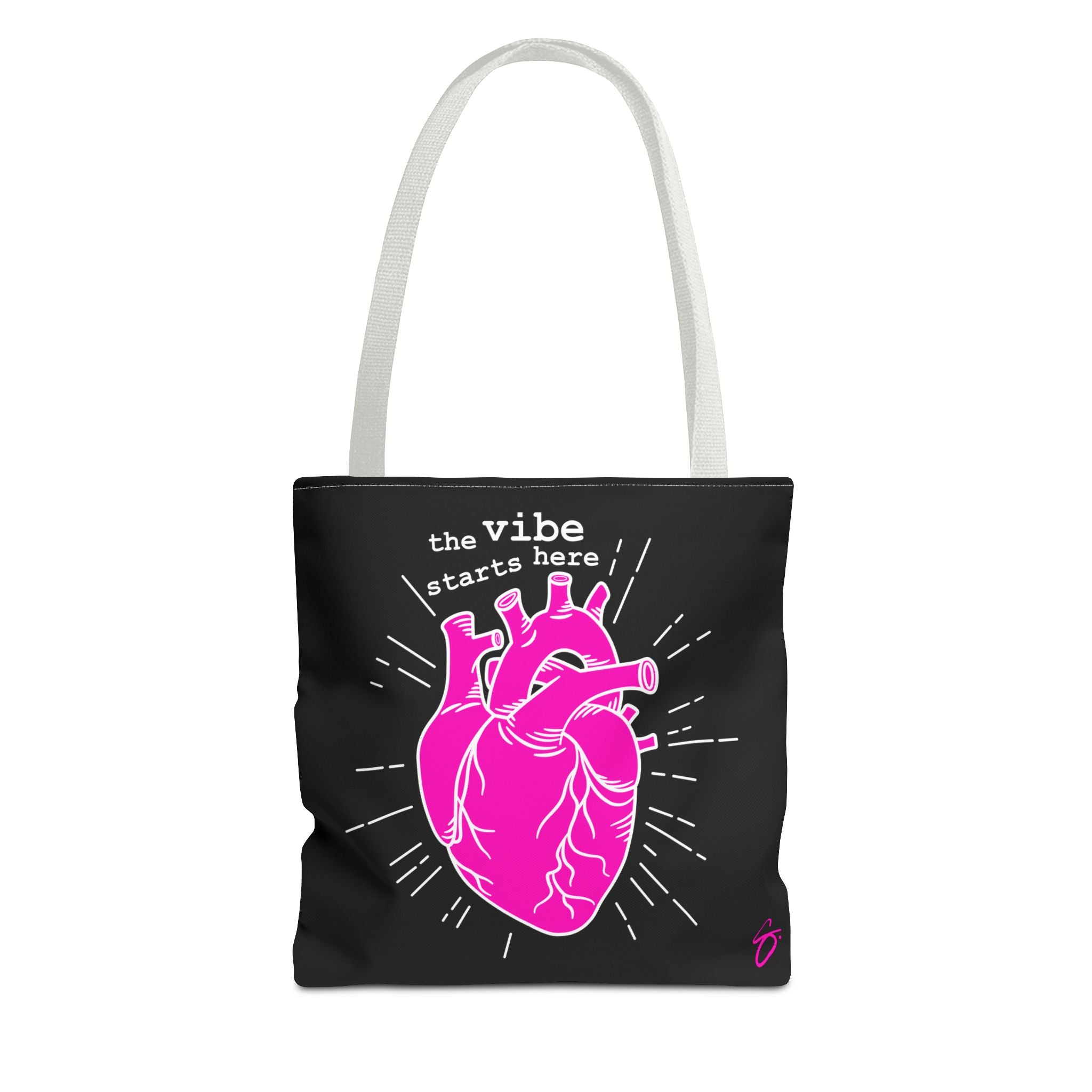 The Vibe Starts Here (White Print) Tote Bag // Compact Carry-all - Love Summer Fundraiser Tote Bag
