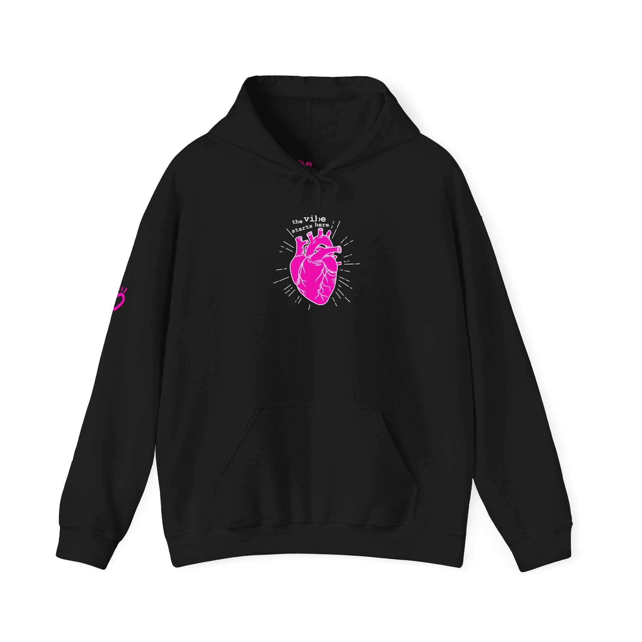 The Vibe Starts Here Hoodie (White Print) // Soft Cotton Hoodie - Love Summer Fundraiser Hoodie