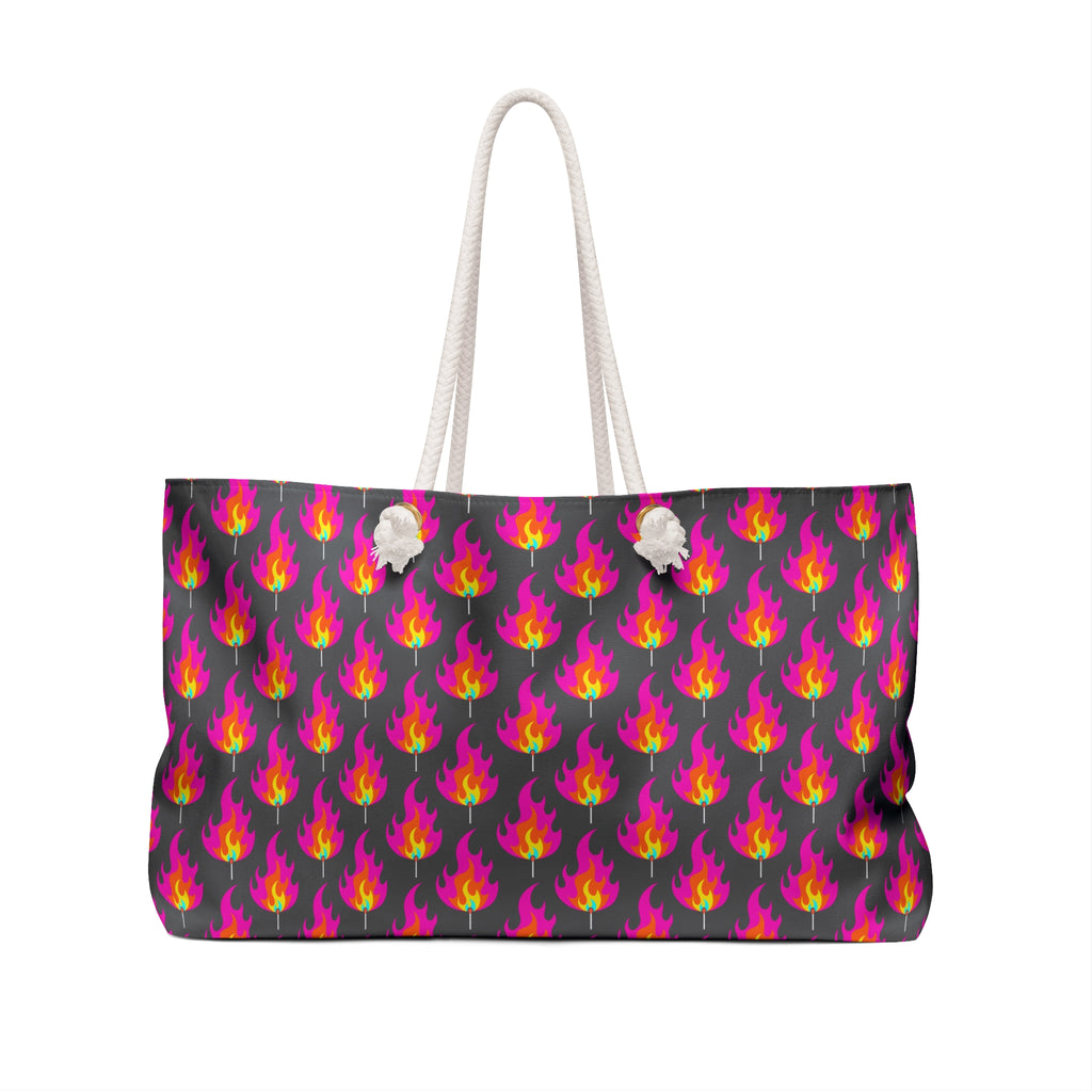 REIGNITE Heart-flame All-Over-Print Weekender Tote Bag // Roomy Weekender Tote - Original Watercolor Art Bag
