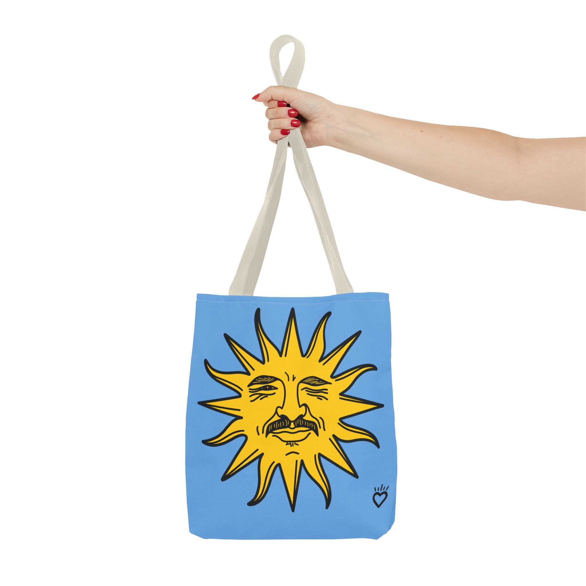 EL SOL Pedro Pascal Sun Portrait Everyday Tote // Compact Tote Bag - Retro Sun Graphic