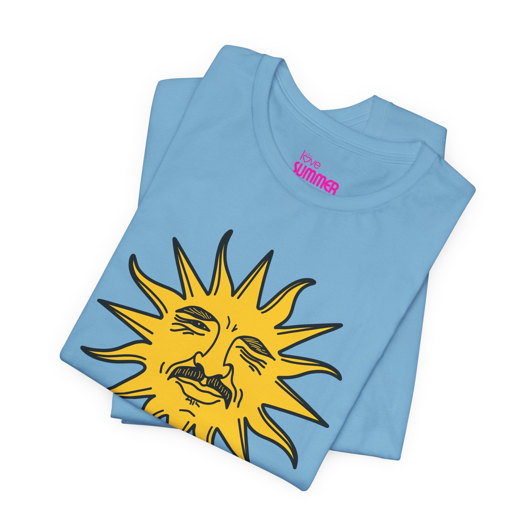 EL SOL Pedro Pascal Portrait Sun Graphic Tee // Premium Cotton Unisex T-Shirt - Sunny Face Graphic