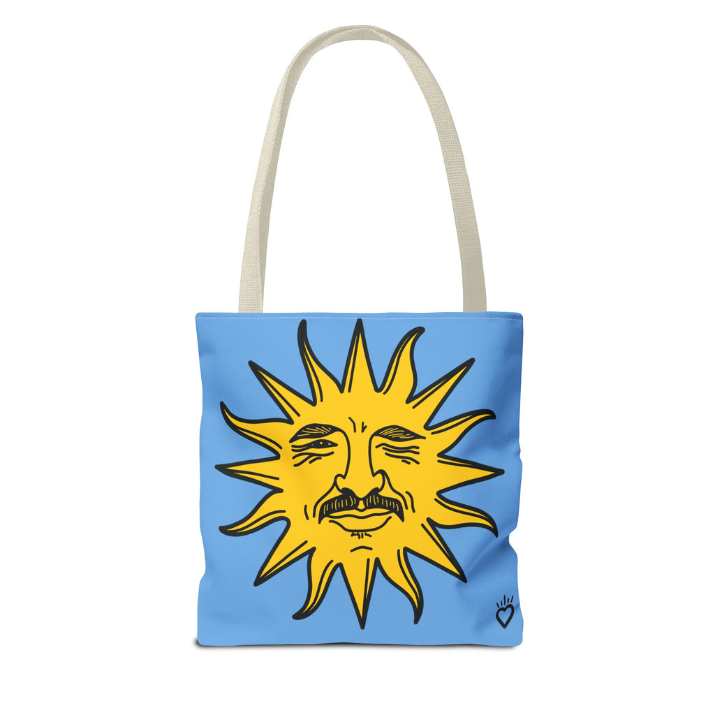 EL SOL Pedro Pascal Sun Portrait Everyday Tote // Compact Tote Bag - Retro Sun Graphic