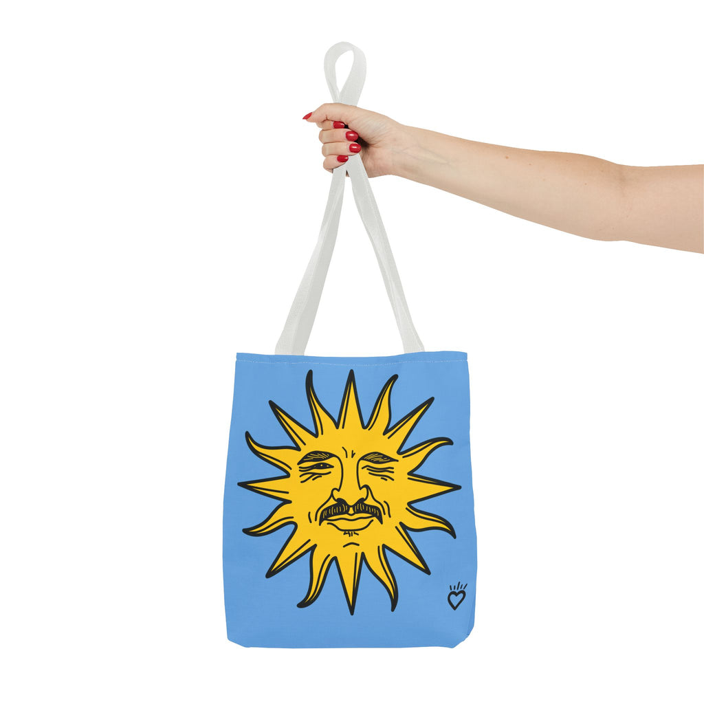 EL SOL Pedro Pascal Sun Portrait Everyday Tote // Compact Tote Bag - Retro Sun Graphic