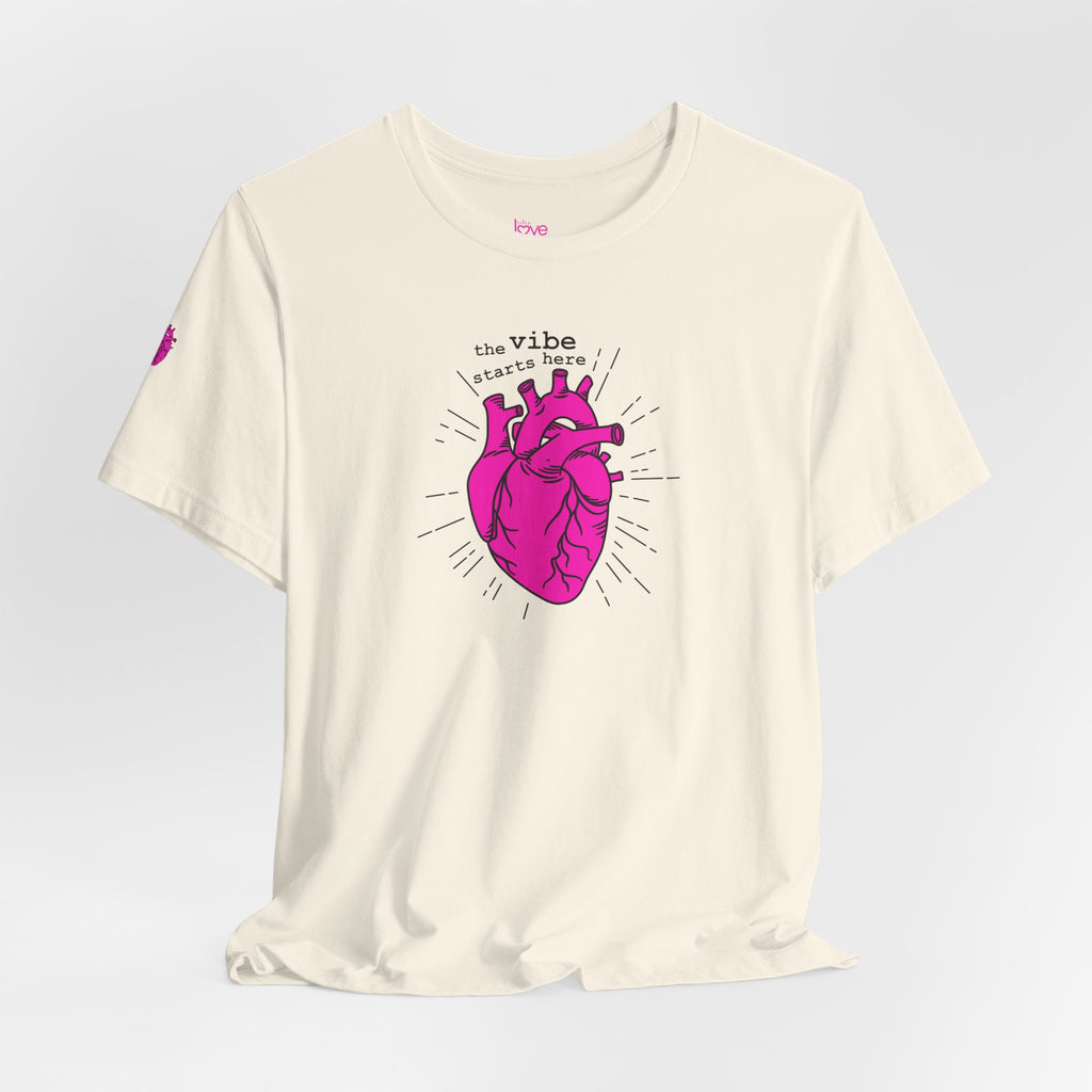The Vibe Starts Here Tee (Black Print) // Premium Cotton Unisex T-shirt - Summer Leigh Vibe Tee