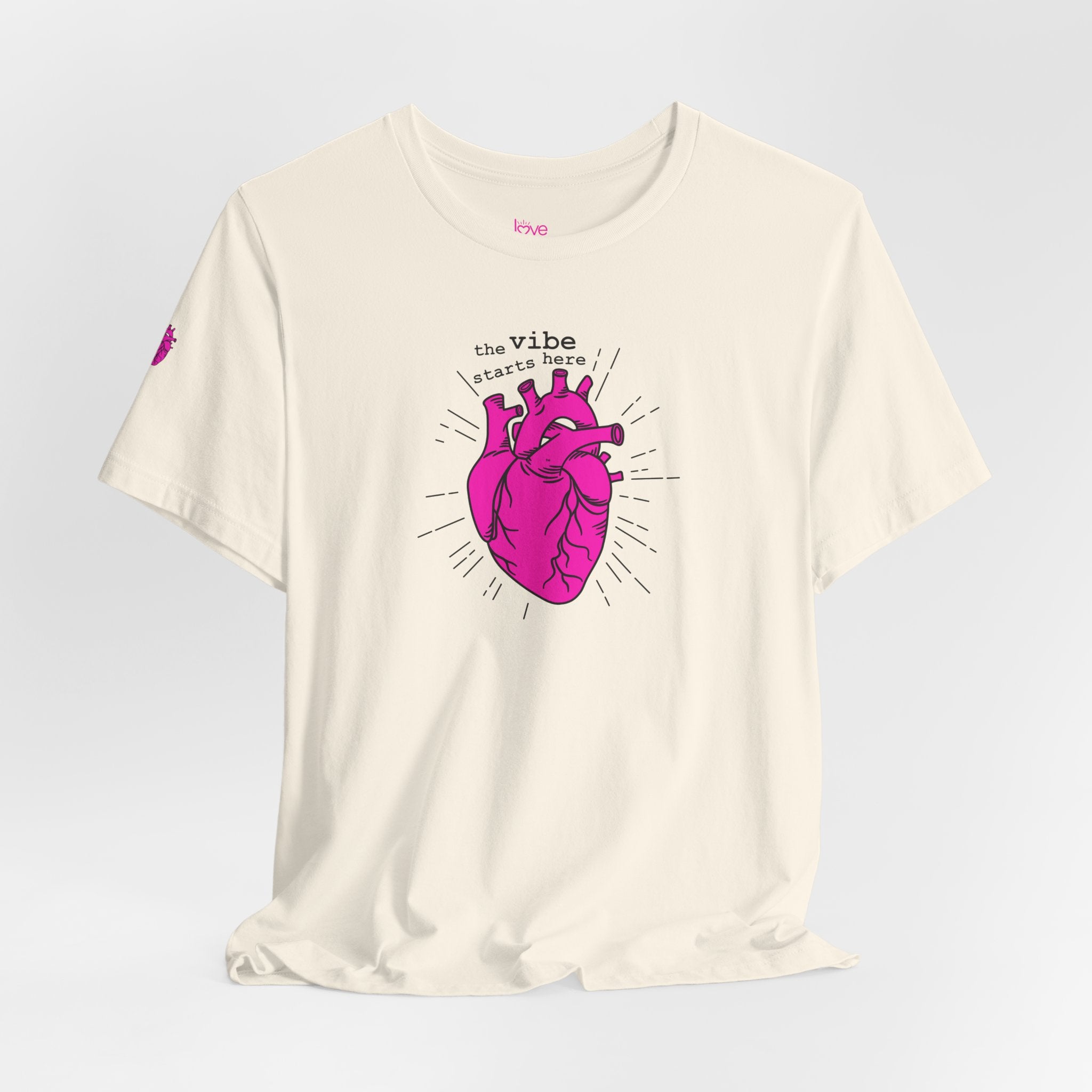 The Vibe Starts Here Tee (Black Print) // Premium Cotton Unisex T-shirt - Summer Leigh Vibe Tee