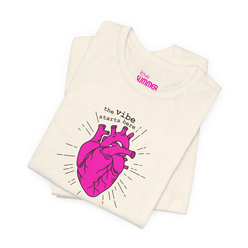 The Vibe Starts Here Tee (Black Print) // Premium Cotton Unisex T-shirt - Summer Leigh Vibe Tee