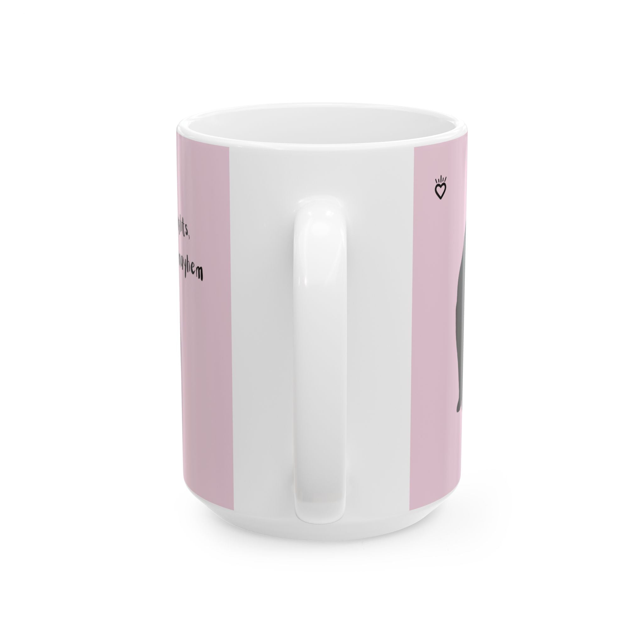 NO THOUGHTS, ONLY MAYHEM Black Cat Mug // Durable Ceramic Mug - 11 oz, 15 oz