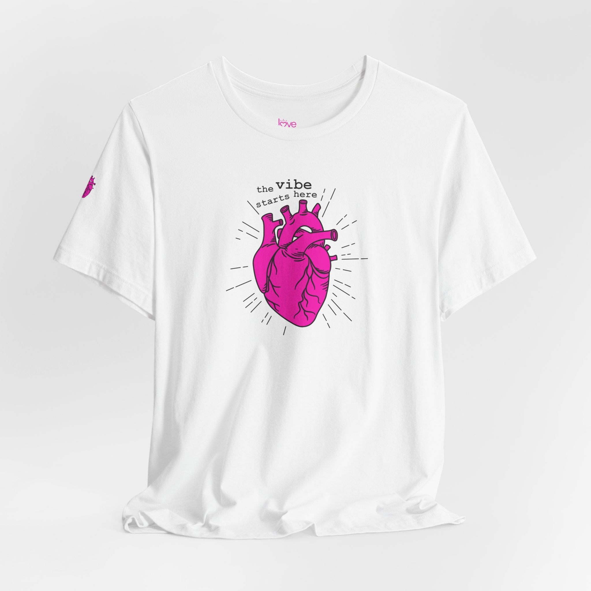 The Vibe Starts Here Tee (Black Print) // Premium Cotton Unisex T-shirt - Summer Leigh Vibe Tee