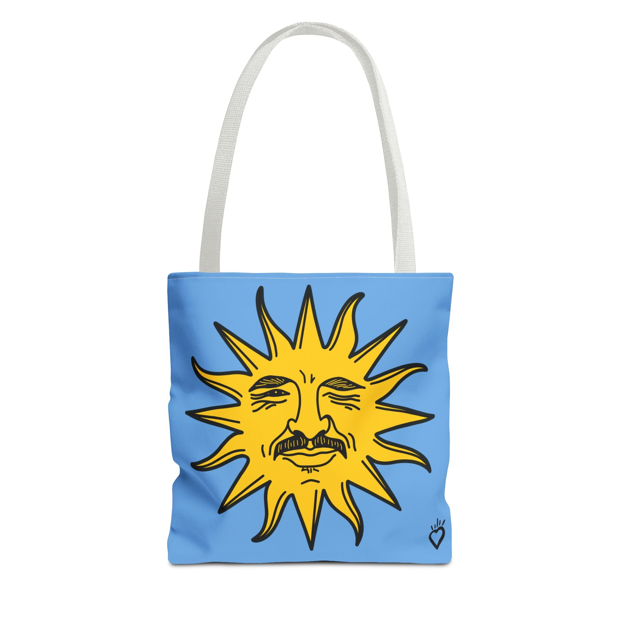 EL SOL Pedro Pascal Sun Portrait Everyday Tote // Compact Tote Bag - Retro Sun Graphic