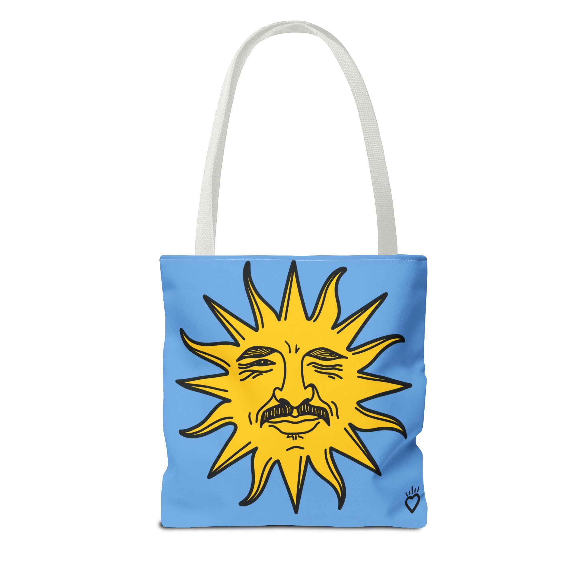 EL SOL Pedro Pascal Sun Portrait Everyday Tote // Compact Tote Bag - Retro Sun Graphic