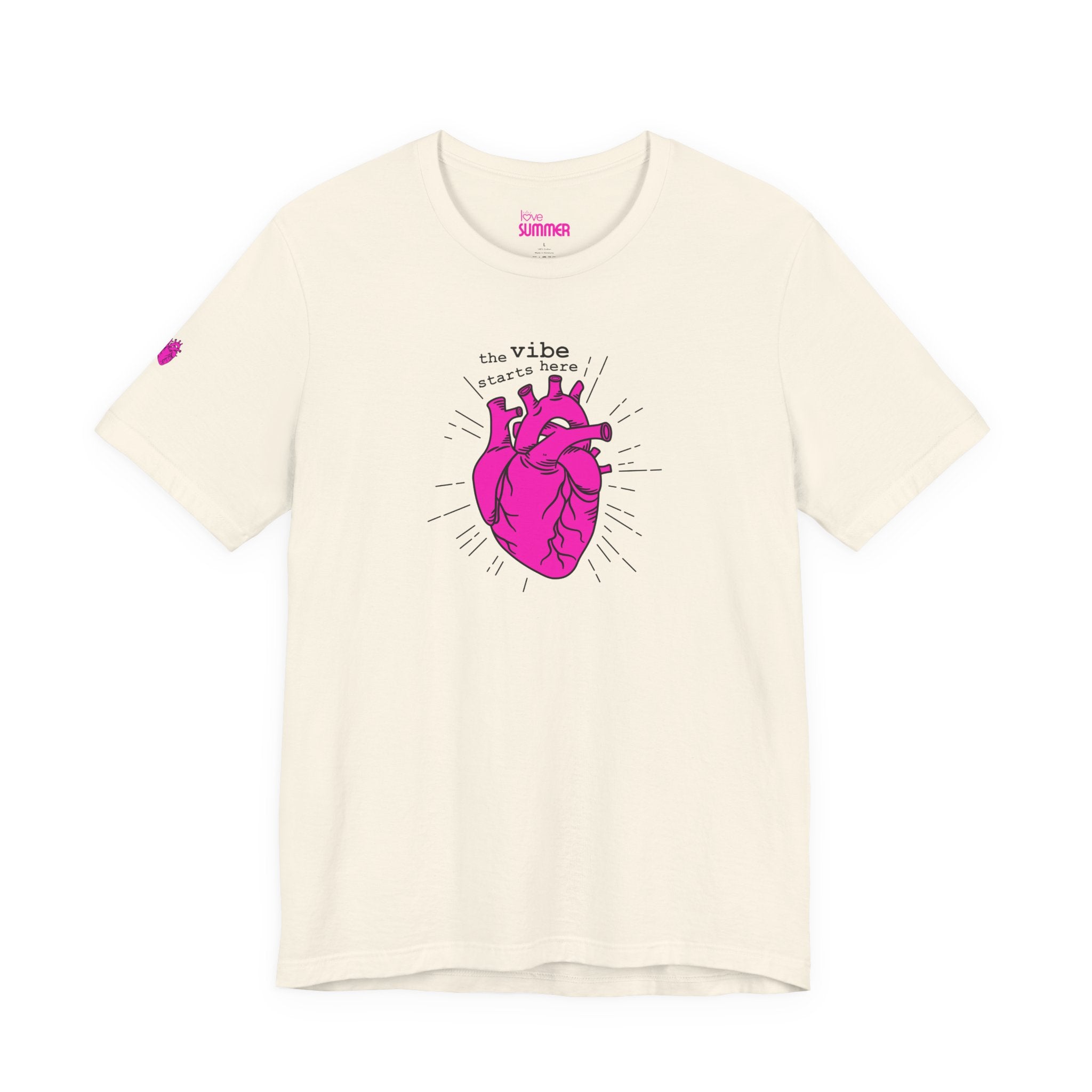 The Vibe Starts Here Tee (Black Print) // Premium Cotton Unisex T-shirt - Summer Leigh Vibe Tee