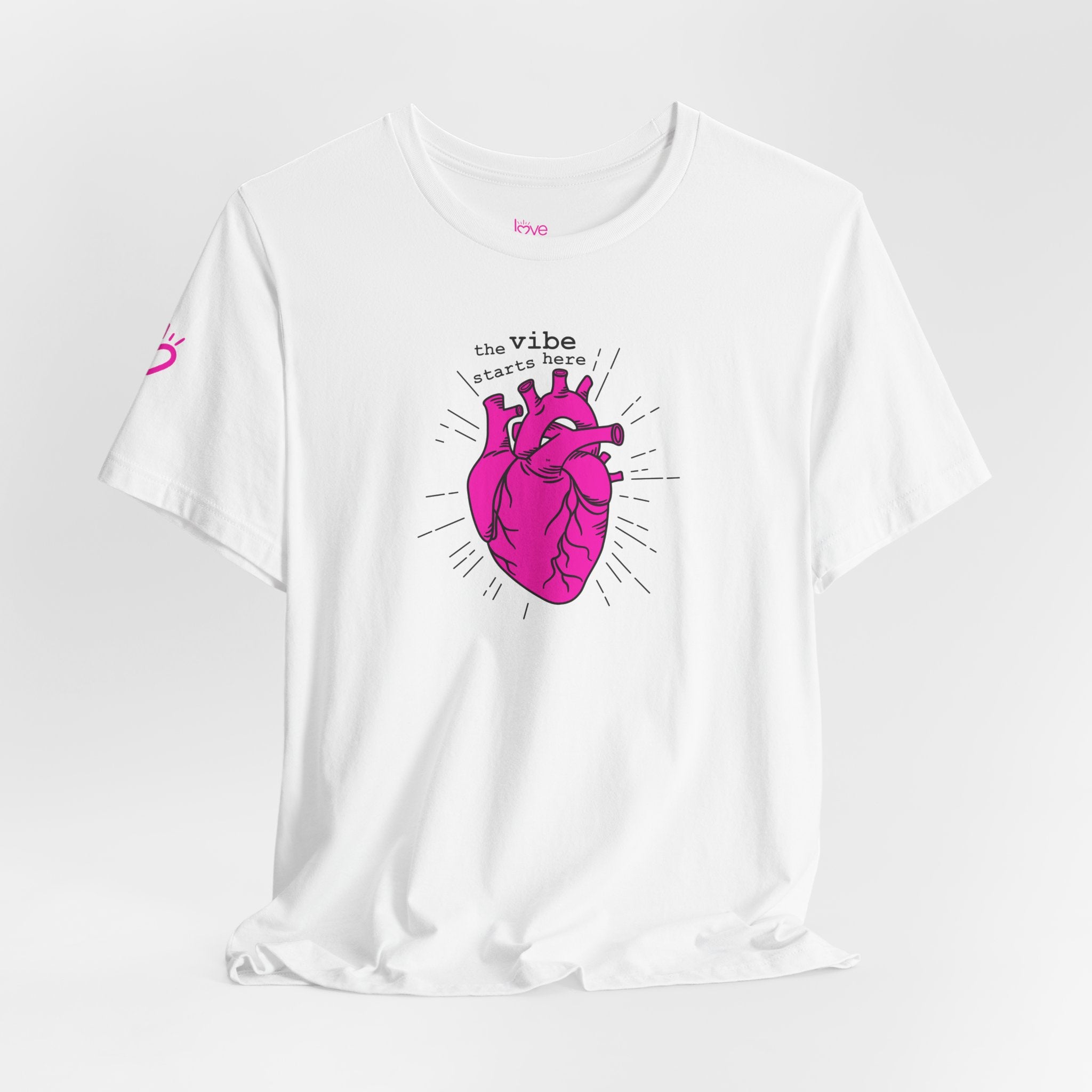 The Vibe Starts Here Tee (Black Print) // Premium Cotton Unisex T-shirt - Love Summer Fundraiser Tee
