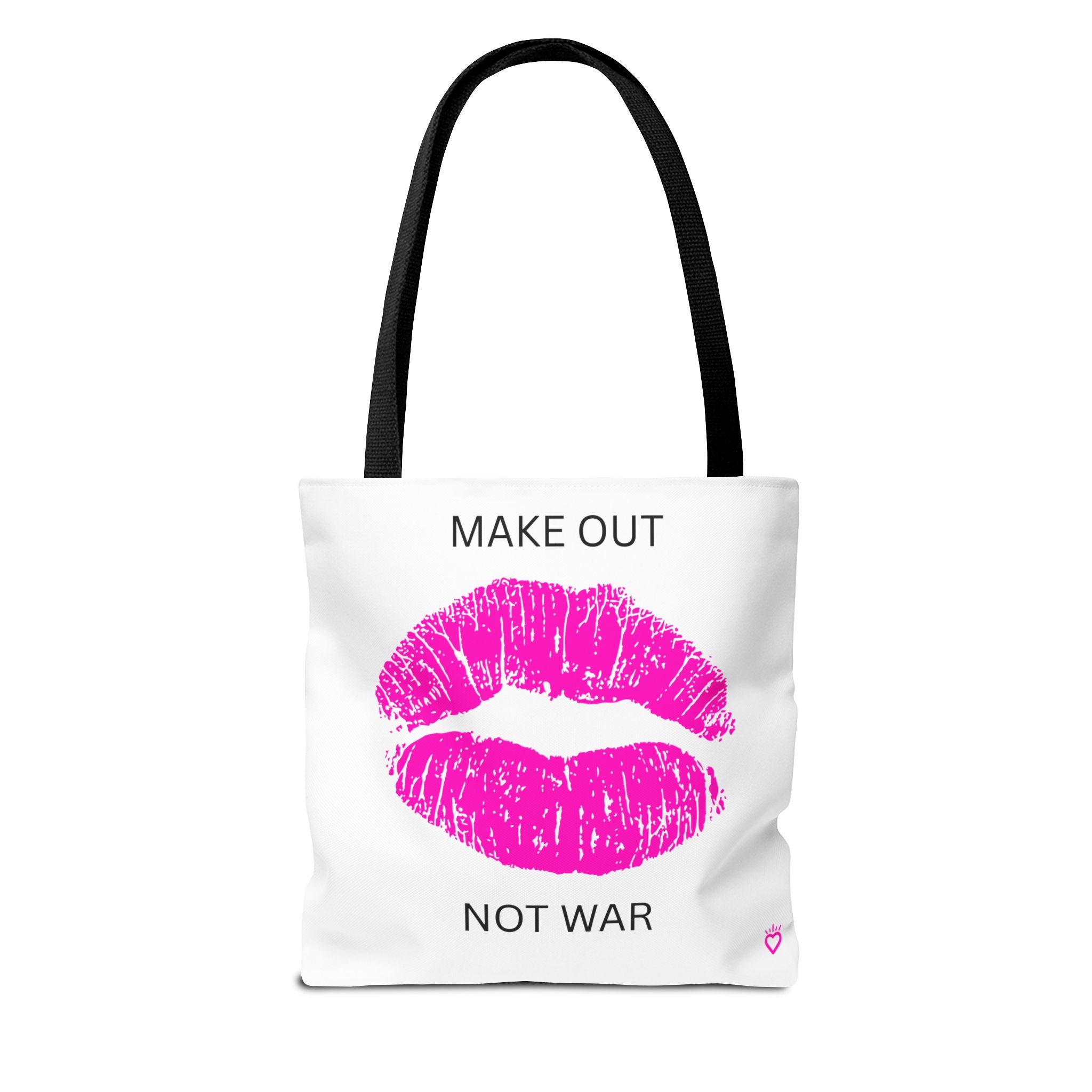 MAKE OUT, NOT WAR Everyday Tote // Compact Tote Bag - Statement Carryall