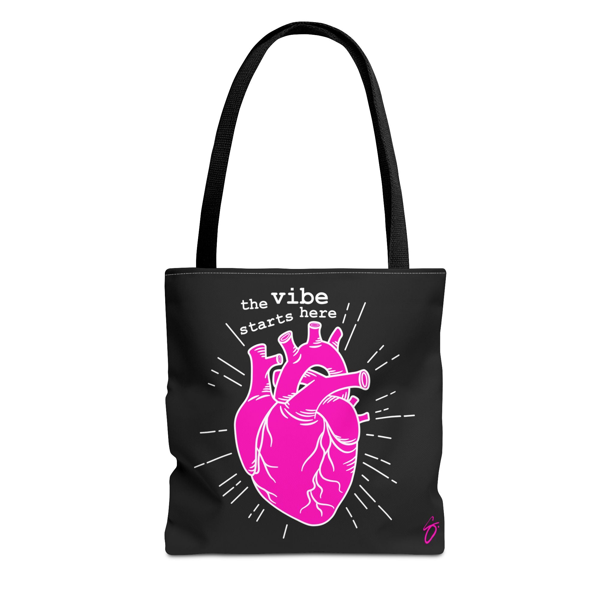 The Vibe Starts Here (White Print) Tote Bag // Compact Carry-all - Love Summer Fundraiser Tote Bag