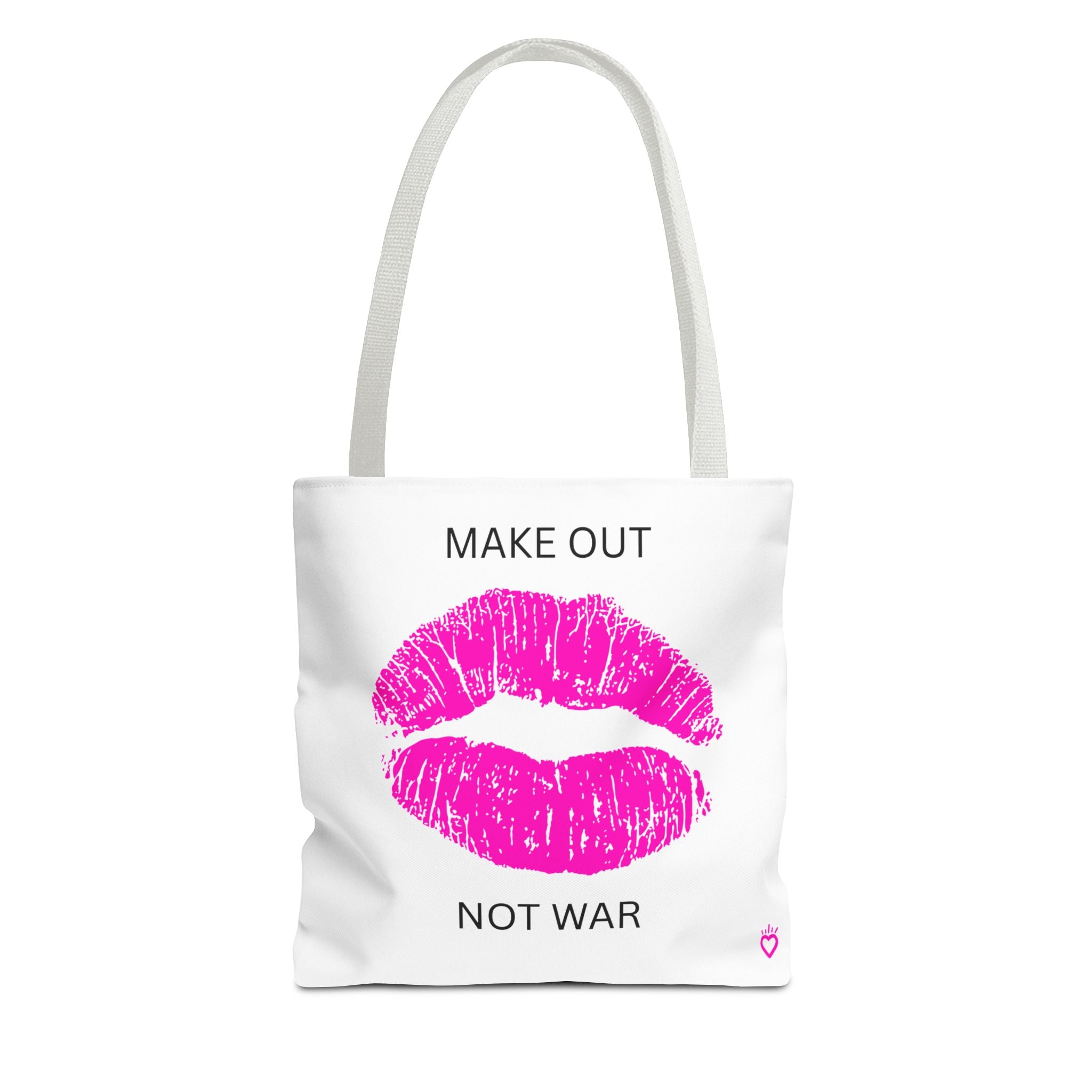 MAKE OUT, NOT WAR Everyday Tote // Compact Tote Bag - Statement Carryall