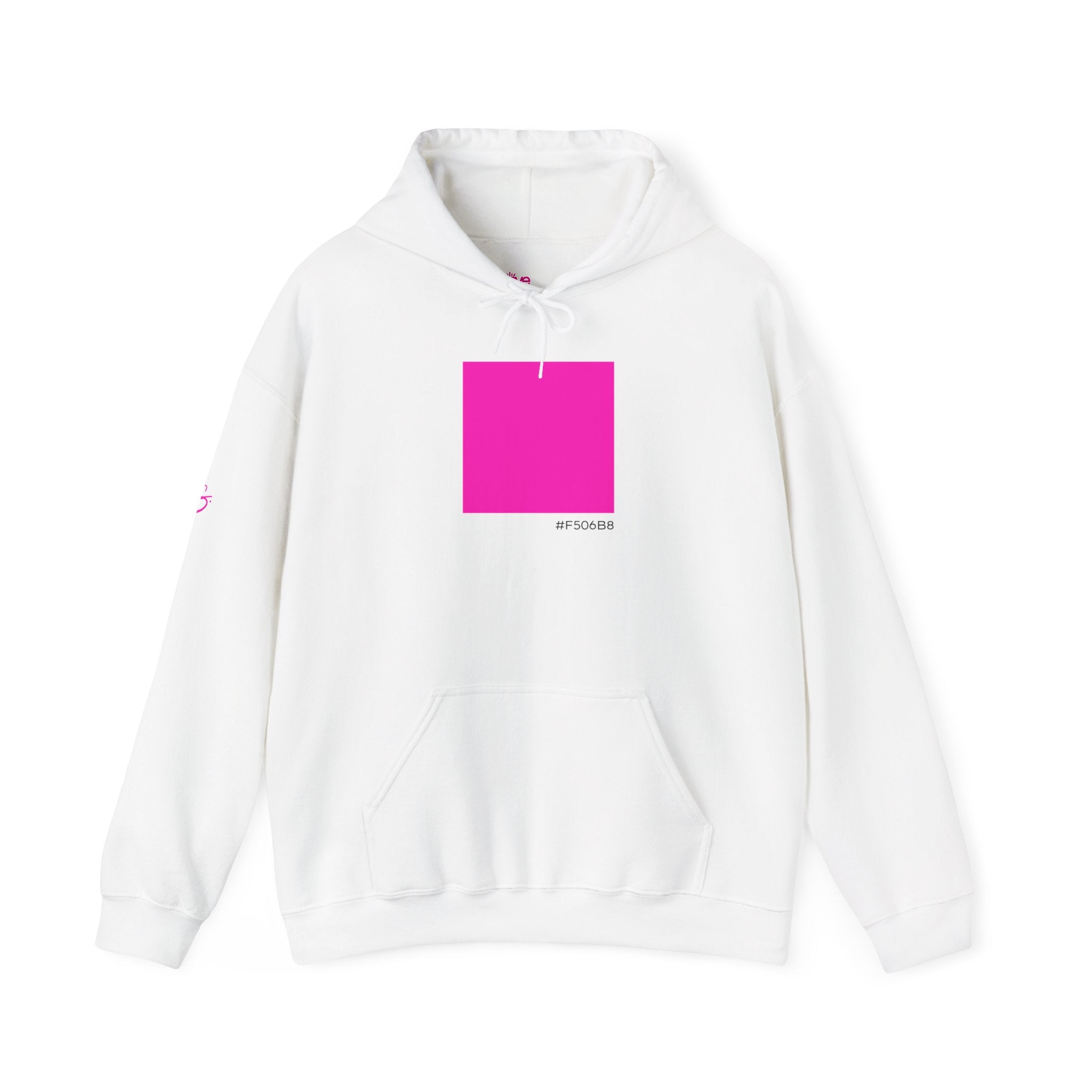 #F506B8 Love Summer Pink Color Swatch Hoodie // Soft Cotton Hooded Sweatshirt — Graphic Brand Hoodie