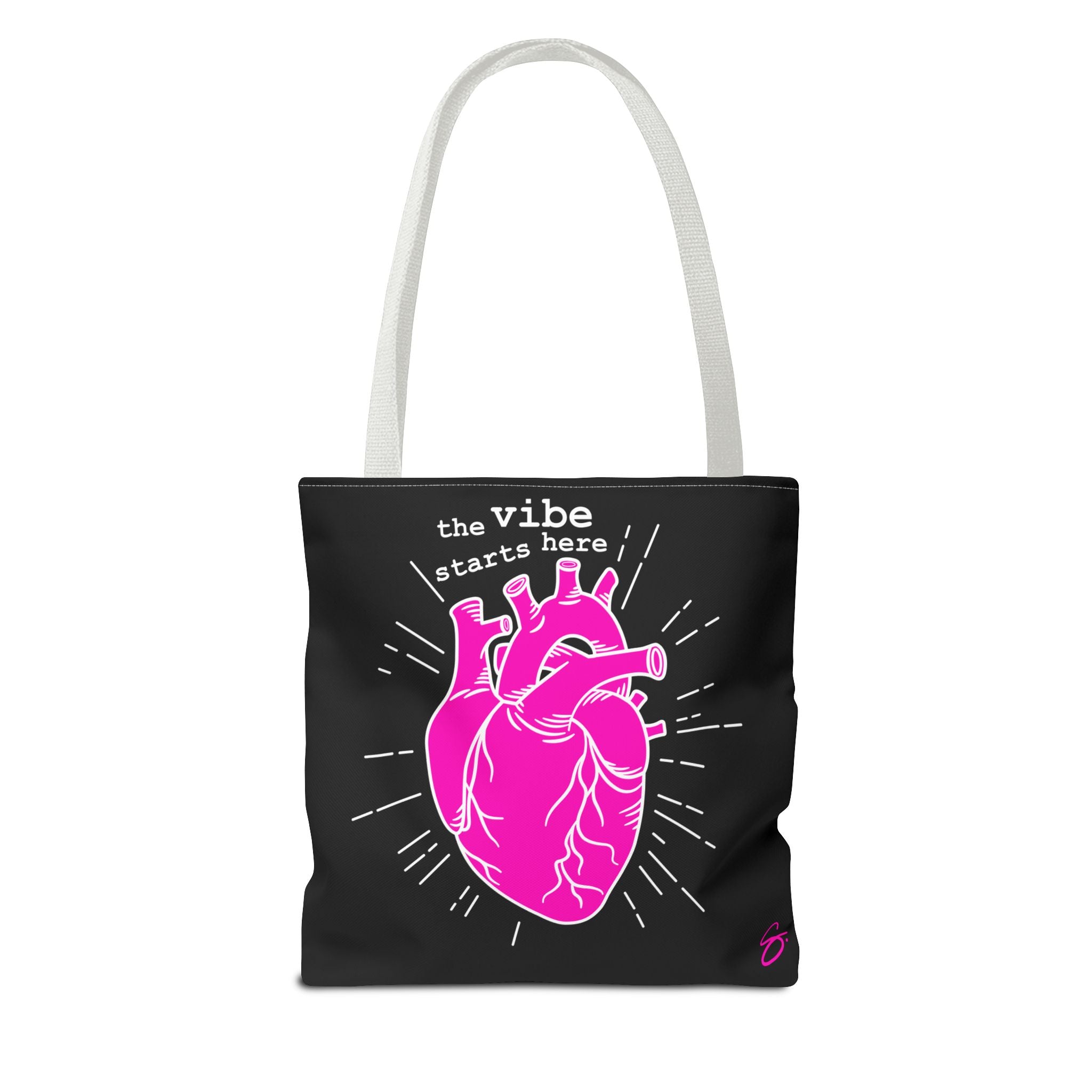 The Vibe Starts Here (White Print) Tote Bag // Compact Carry-all - Love Summer Fundraiser Tote Bag