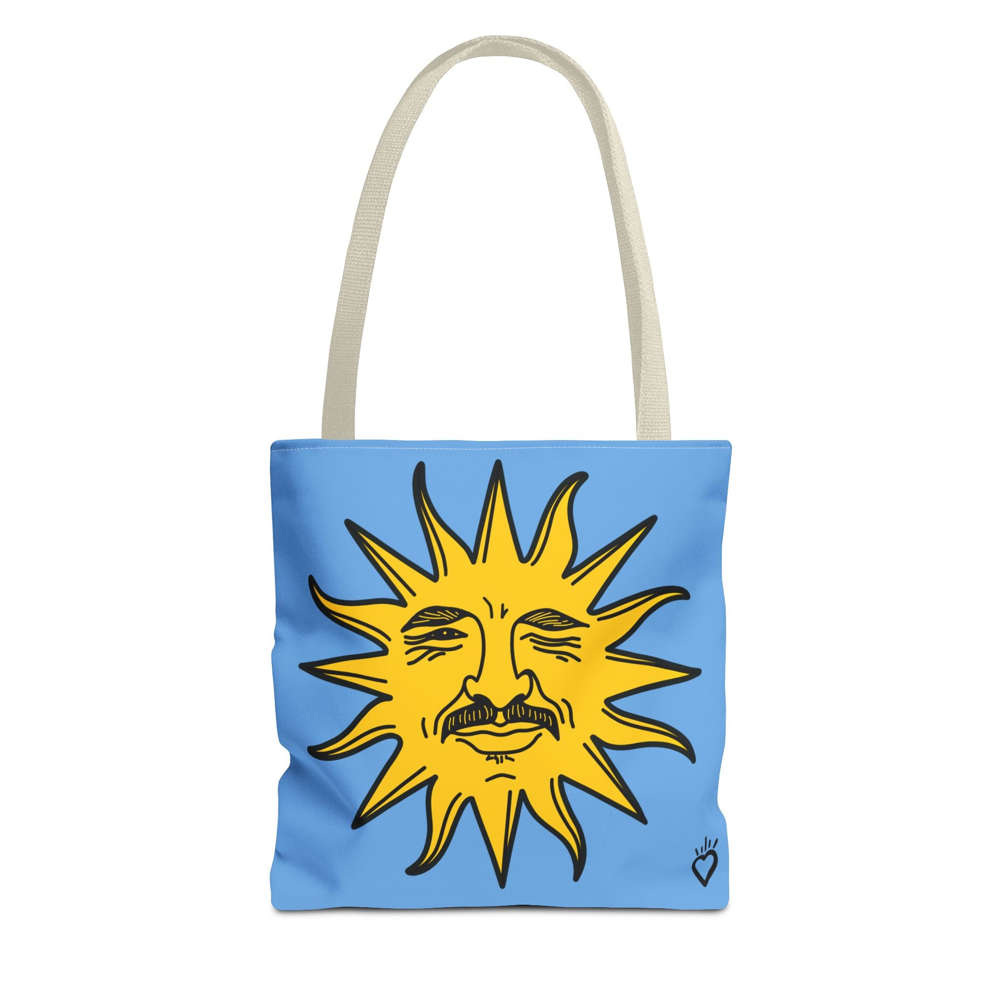 EL SOL Pedro Pascal Sun Portrait Everyday Tote // Compact Tote Bag - Retro Sun Graphic