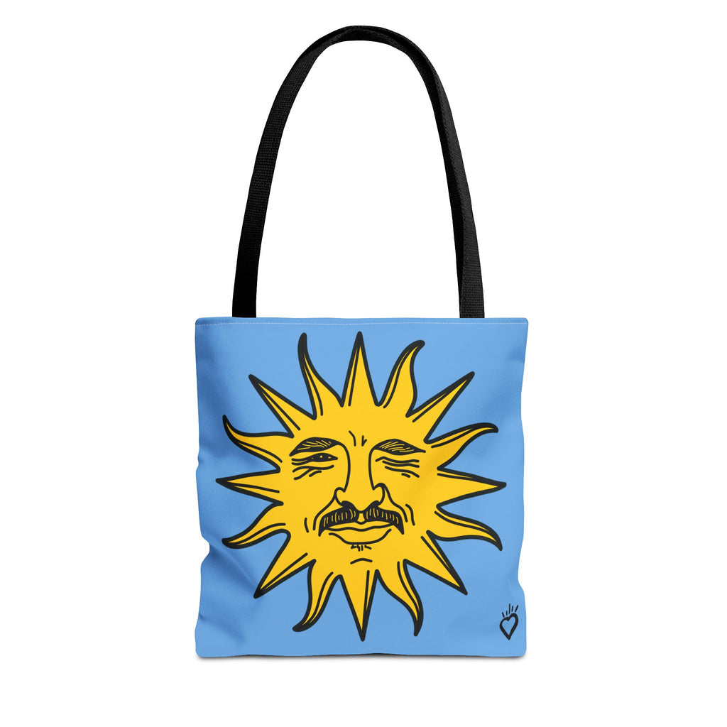 EL SOL Pedro Pascal Sun Portrait Everyday Tote // Compact Tote Bag - Retro Sun Graphic