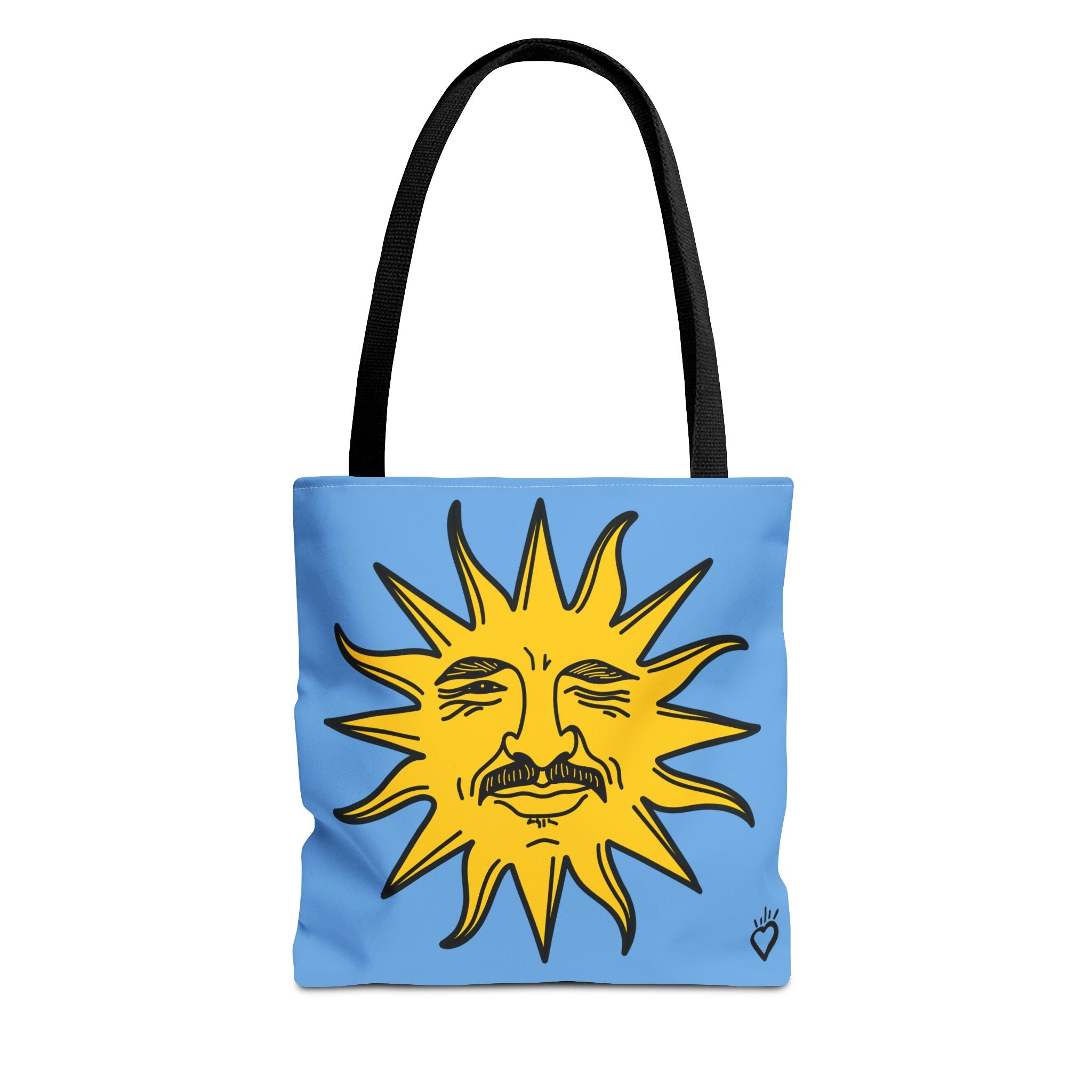 EL SOL Pedro Pascal Sun Portrait Everyday Tote // Compact Tote Bag - Retro Sun Graphic