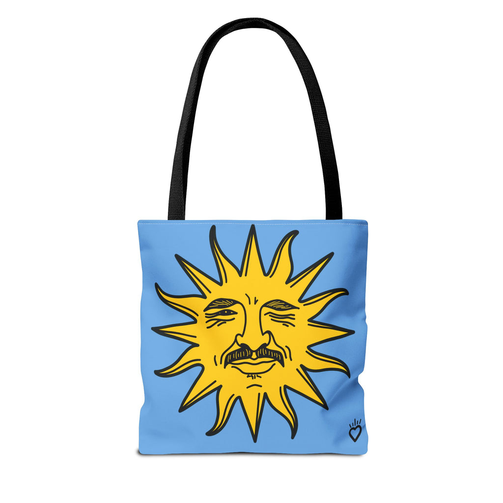 EL SOL Pedro Pascal Sun Portrait Everyday Tote // Compact Tote Bag - Retro Sun Graphic