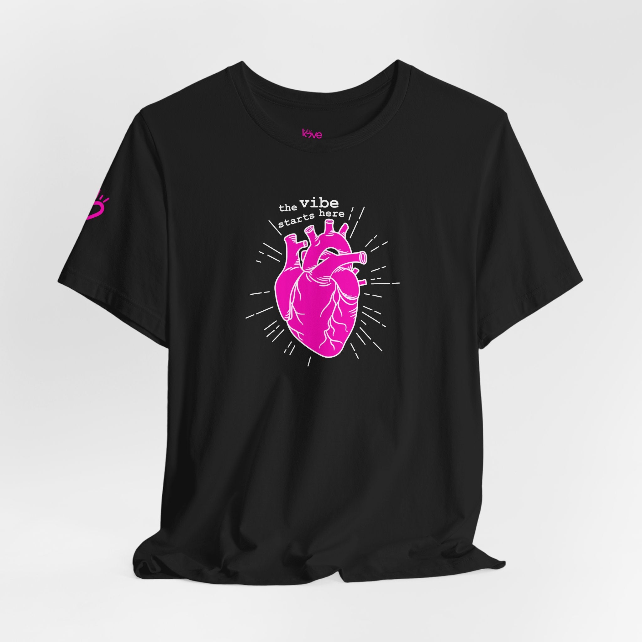 The Vibe Starts Here Tee (White Print) // Premium Cotton Unisex T-shirt - Love Summer Fundraiser Tee