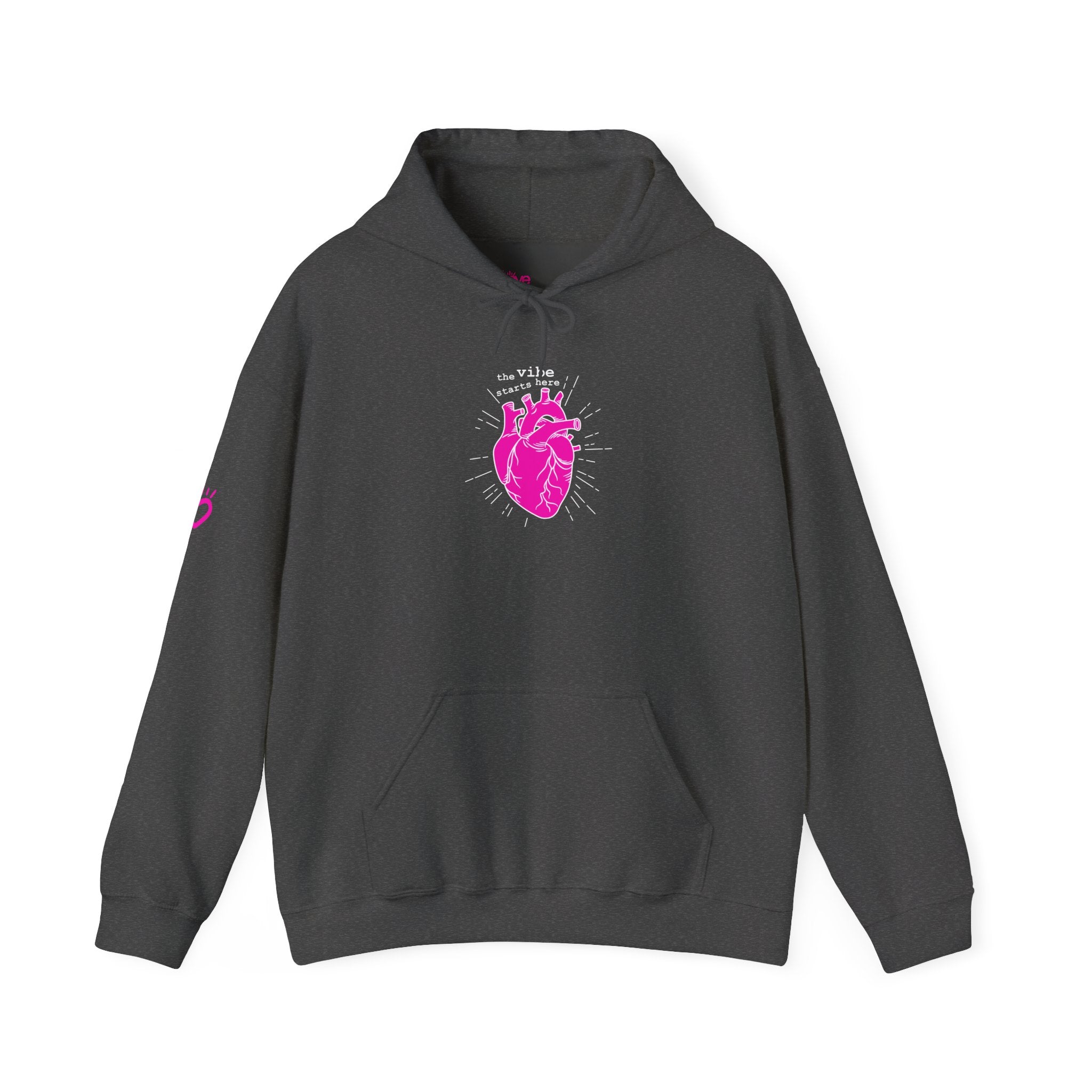 The Vibe Starts Here Hoodie (White Print) // Soft Cotton Hoodie - Love Summer Fundraiser Hoodie