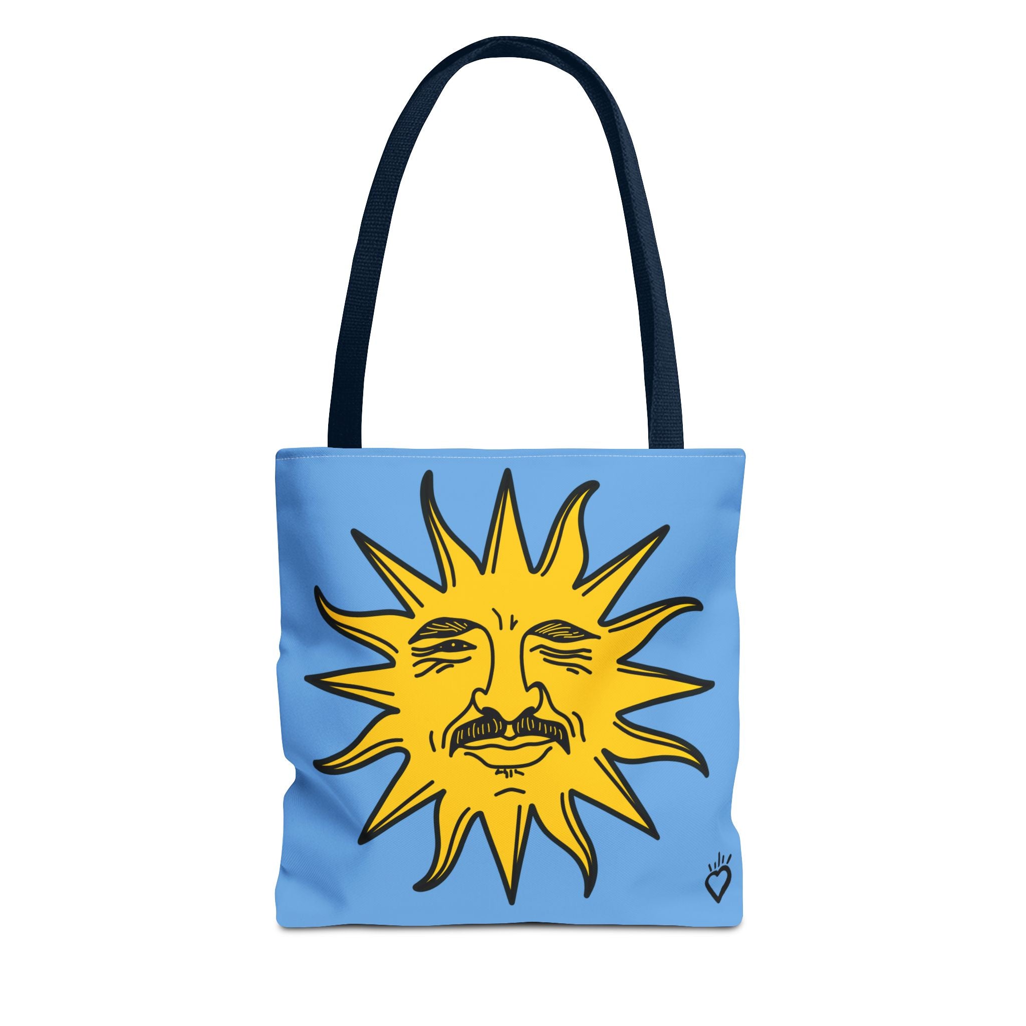 EL SOL Pedro Pascal Sun Portrait Everyday Tote // Compact Tote Bag - Retro Sun Graphic