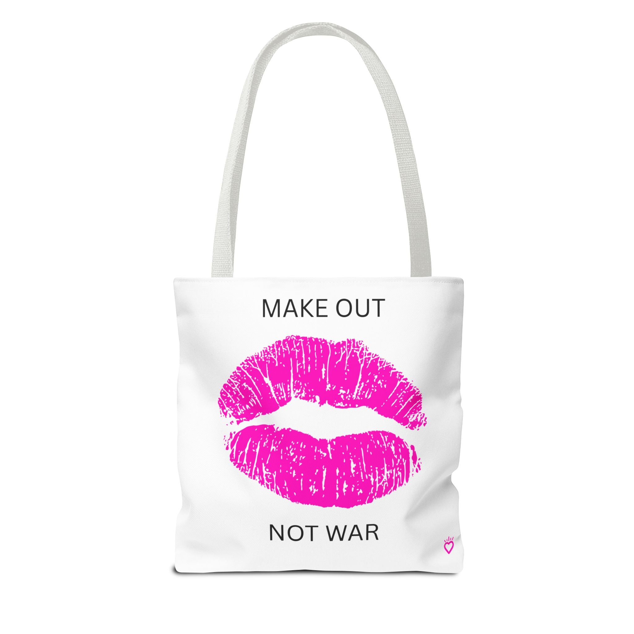 MAKE OUT, NOT WAR Everyday Tote // Compact Tote Bag - Statement Carryall