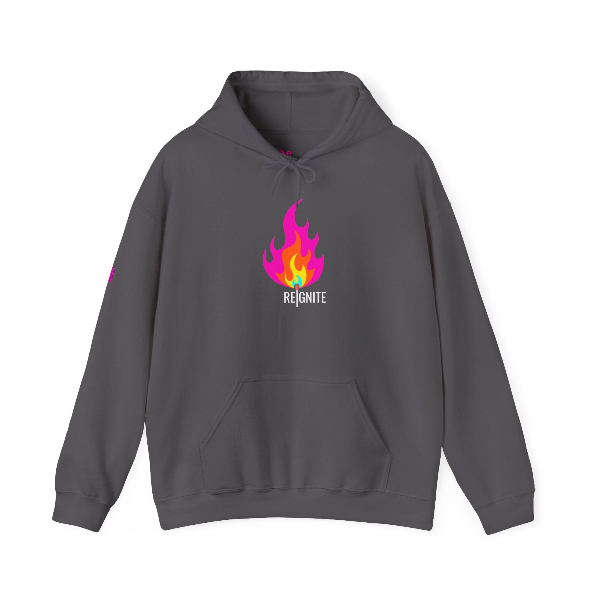 REIGNITE Hoodie // Soft Cotton Hooded Sweatshirt - Flame Graphic Statement Hoodie