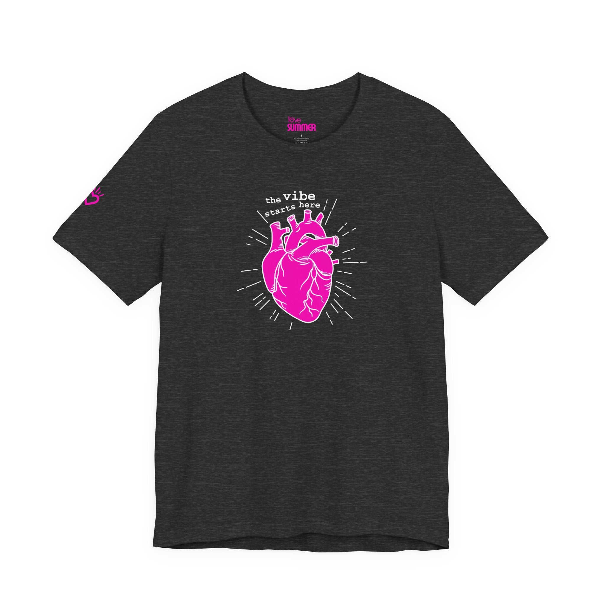 The Vibe Starts Here Tee (White Print) // Premium Cotton Unisex T-shirt - Love Summer Fundraiser Tee