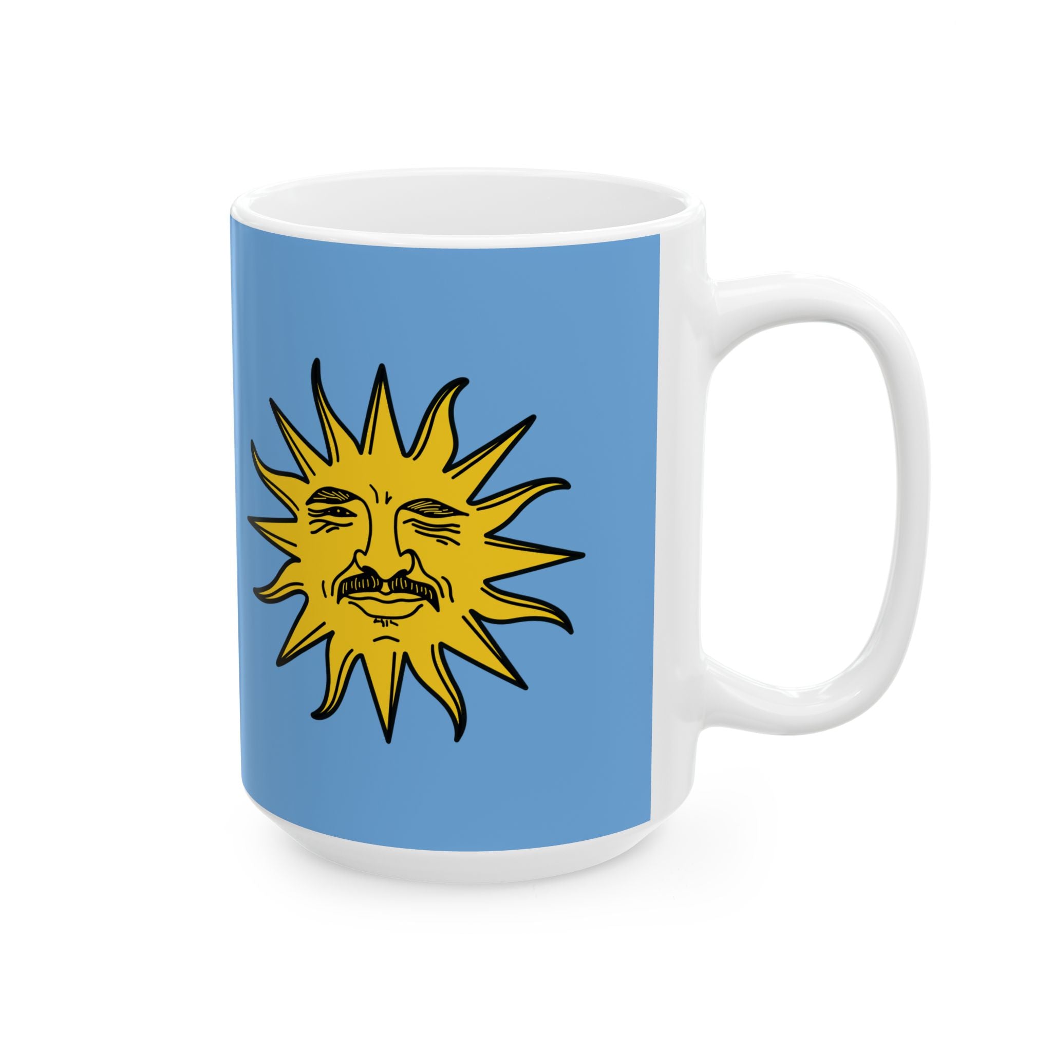 EL SOL Pedro Pascal Sun Portrait Mug // Durable Ceramic Mug - 11 oz, 15 oz